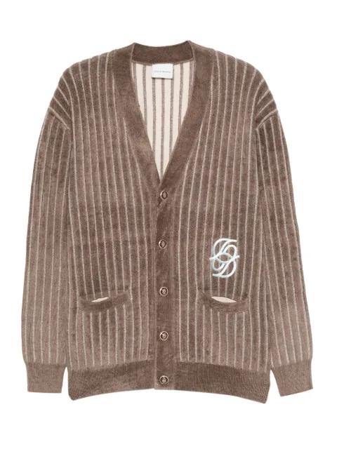 striped embroidered cardigan by DROLE DE MONSIEUR