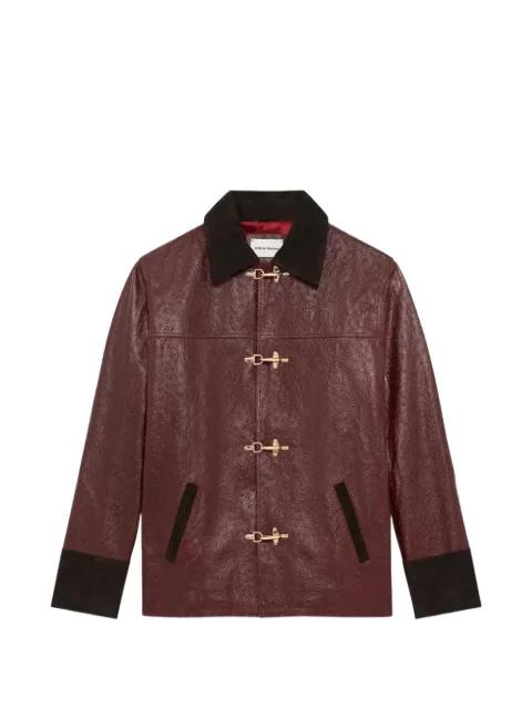 textured leather jacket by DROLE DE MONSIEUR