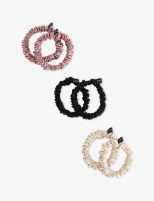Skinny Set of 6 Silk Scrunchies by DROWSY SLEEP CO