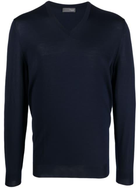 V-neck knitted jumper by DRUMOHR