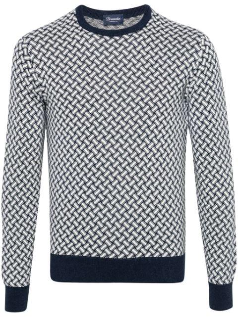 crew-neck intarsia knit jumper by DRUMOHR