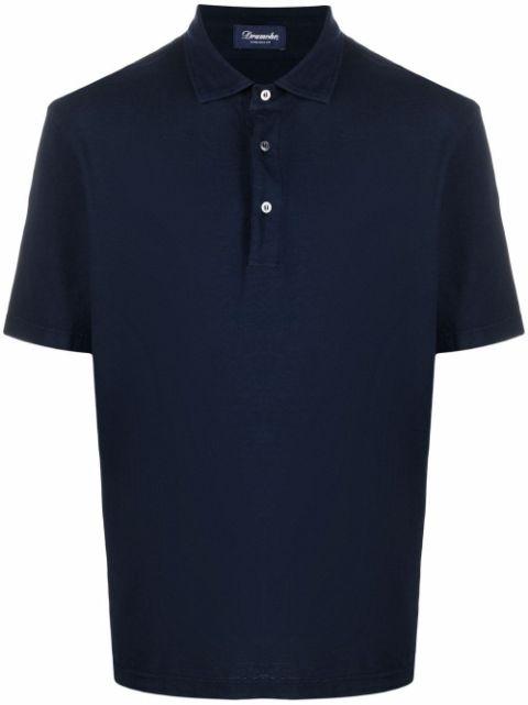 fine-knit short-sleeved polo shirt by DRUMOHR