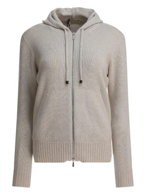 hoodied zip cardigan by DRUMOHR