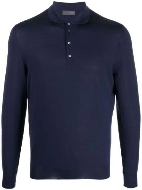 long-sleeved merino polo shirt by DRUMOHR