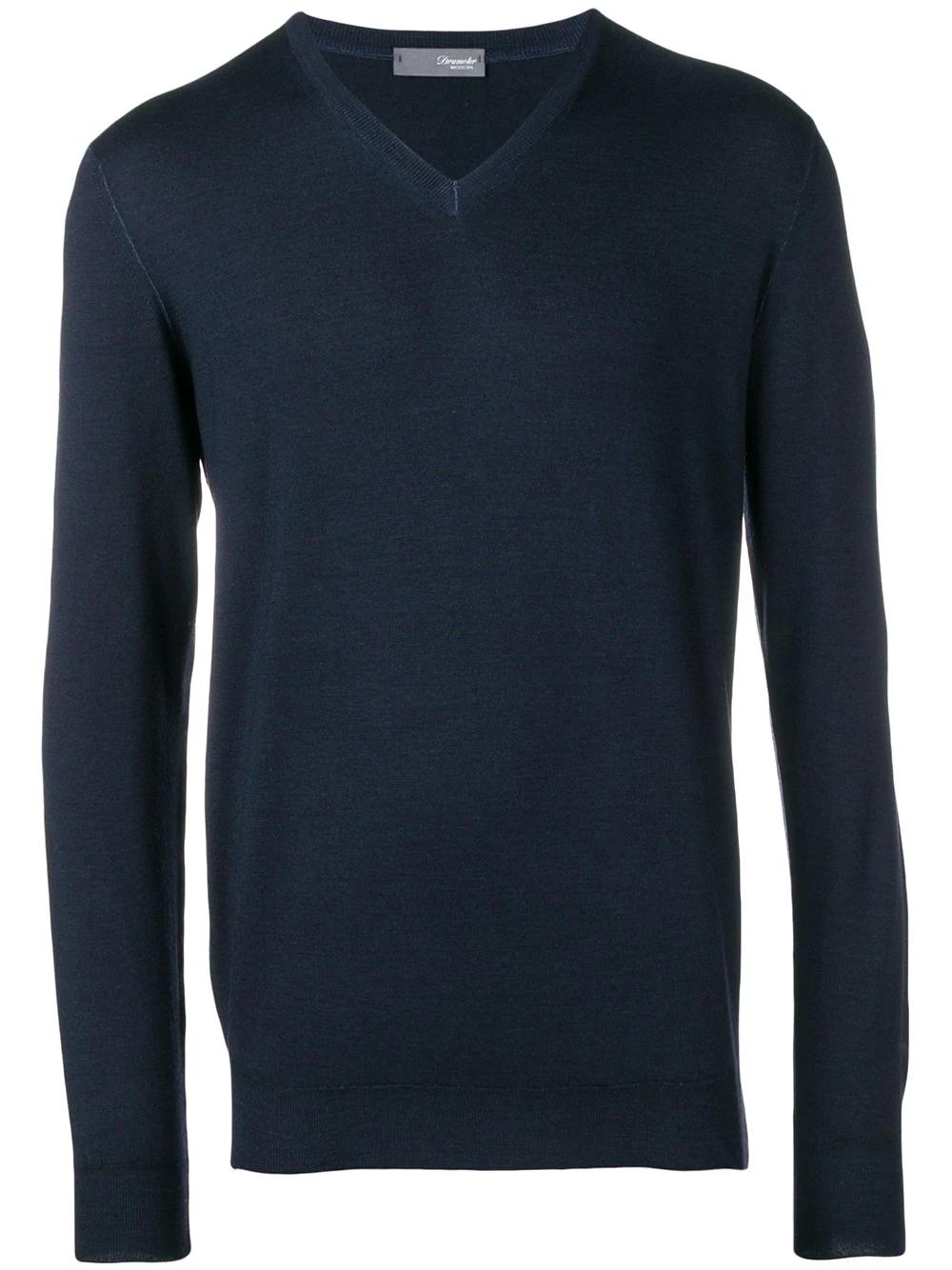 plain v-neck jumper by DRUMOHR