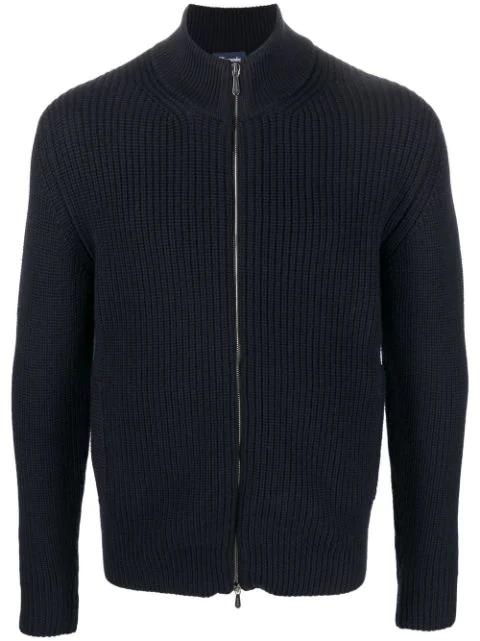 wool zip-up cardigan by DRUMOHR