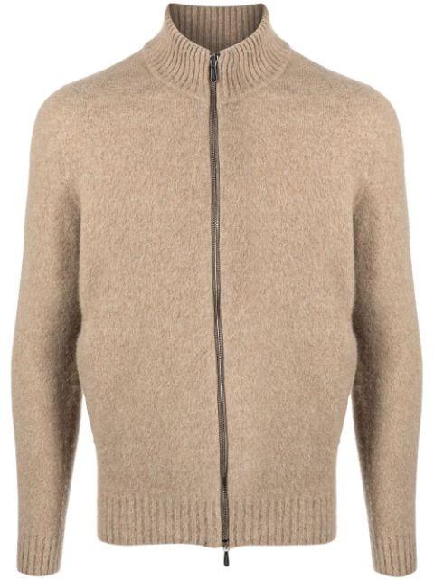 zip-up wool jumper by DRUMOHR