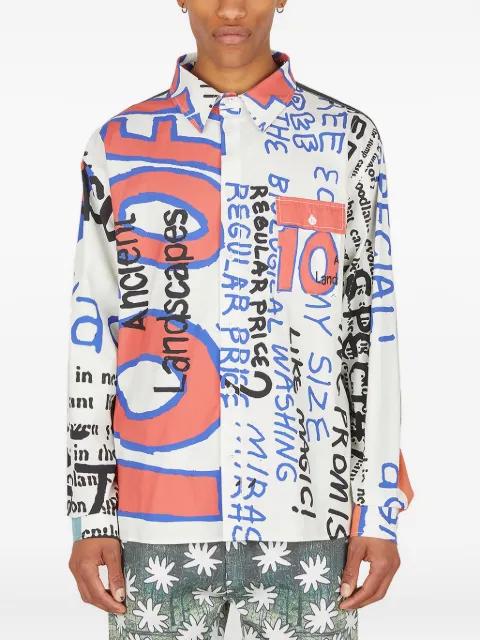 10 Cents Off graphic-print cotton shirt by DRX X STEFAN MEIER X LN-CC