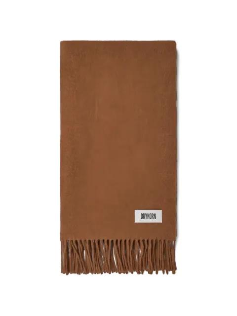 fringed logo-patch scarf by DRYKORN