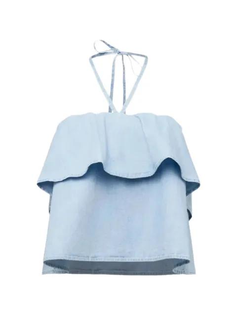 ruffled halterneck blouse by DRYKORN