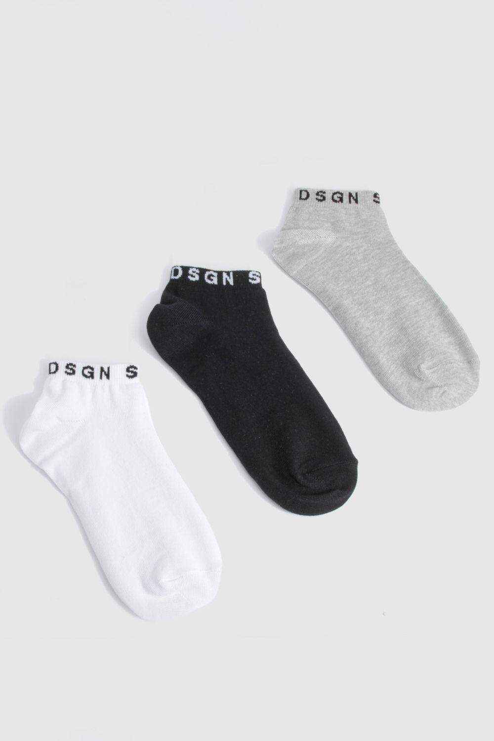 DSGN Studio 3 Pack Multi Trainer Socks by DSGN STUDIO