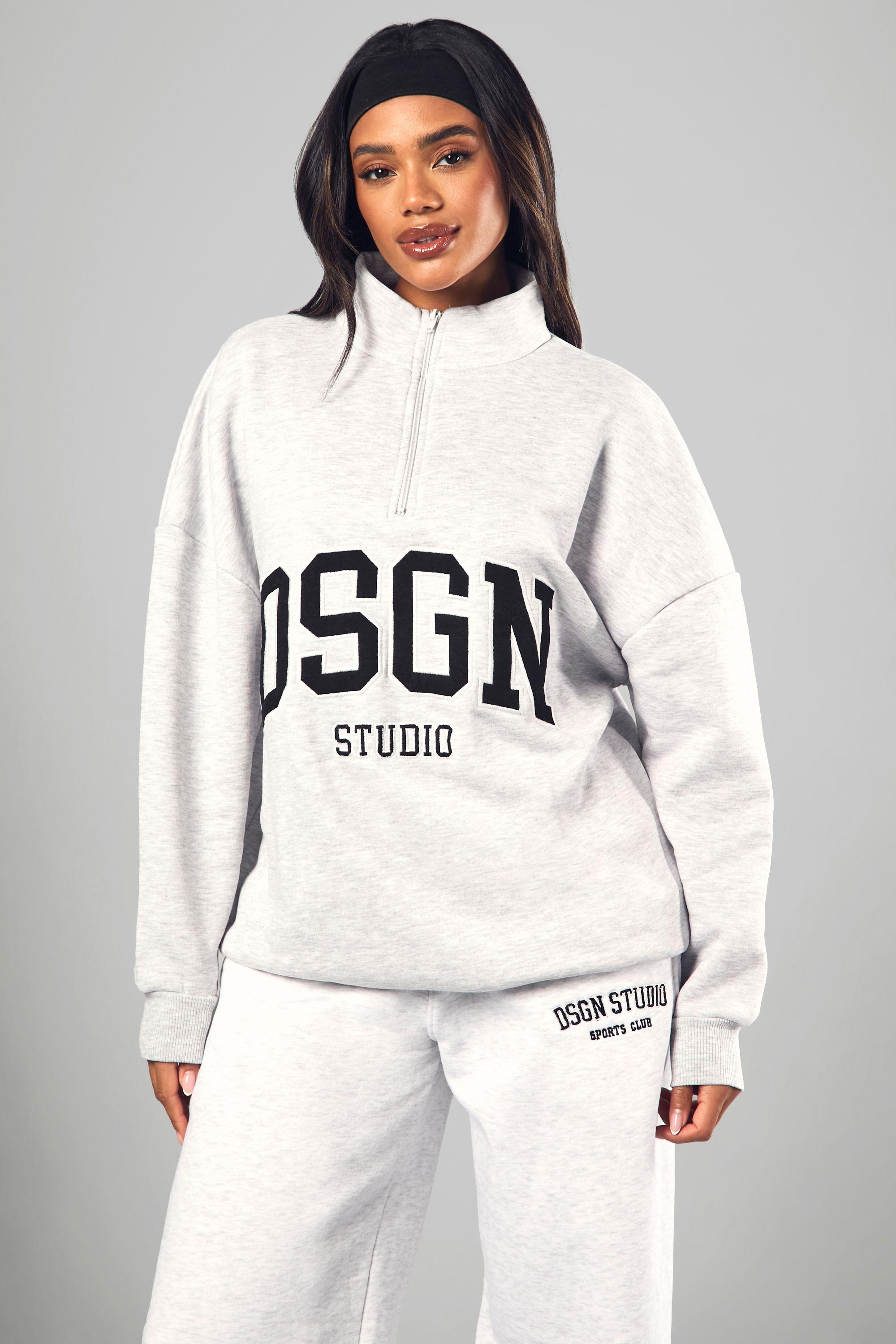 DSGN Studio Applique Oversized Half Zip Sweatshirt by DSGN STUDIO