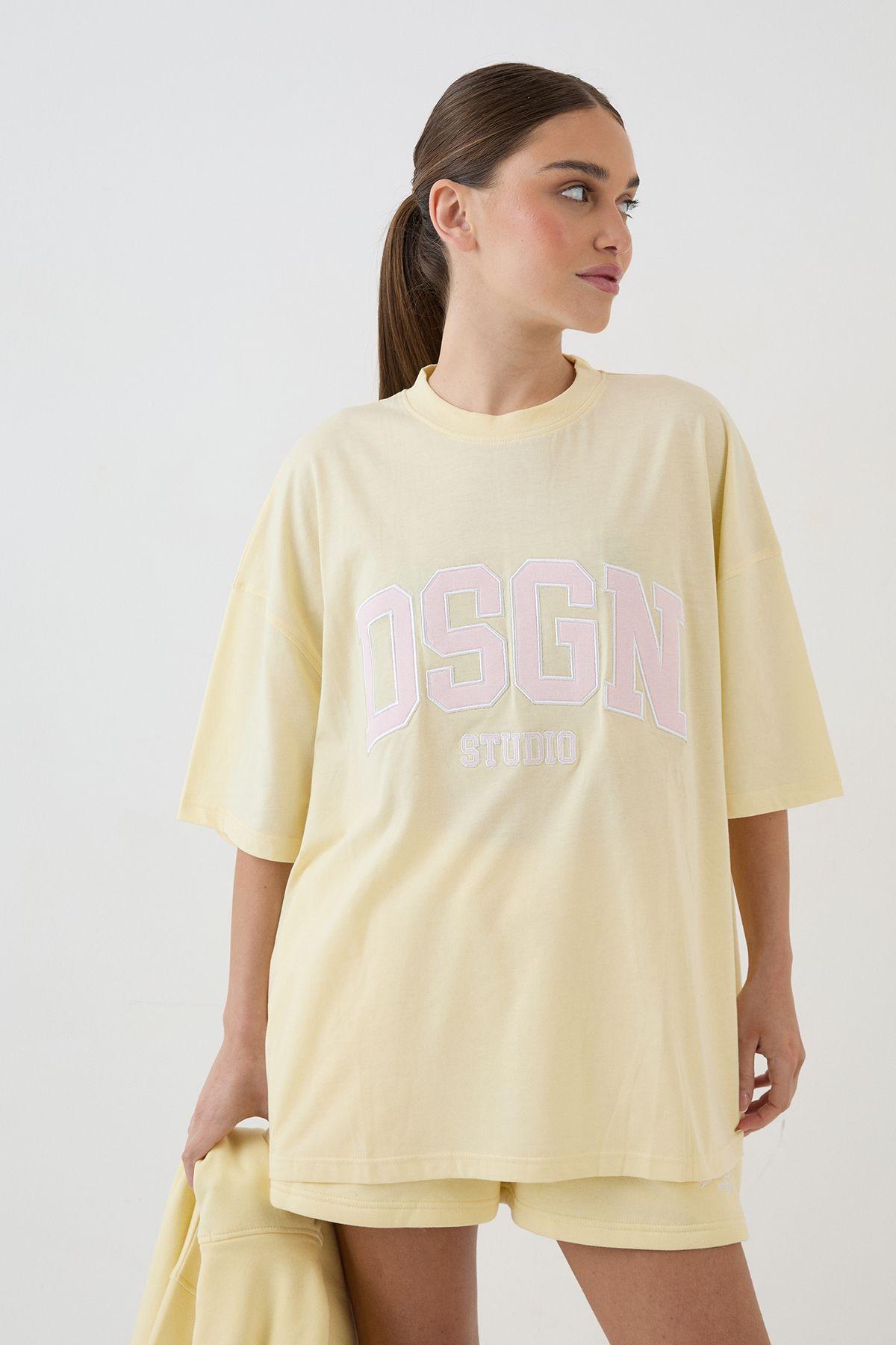 DSGN Studio Collegiate Applique Oversized T-Shirt by DSGN STUDIO