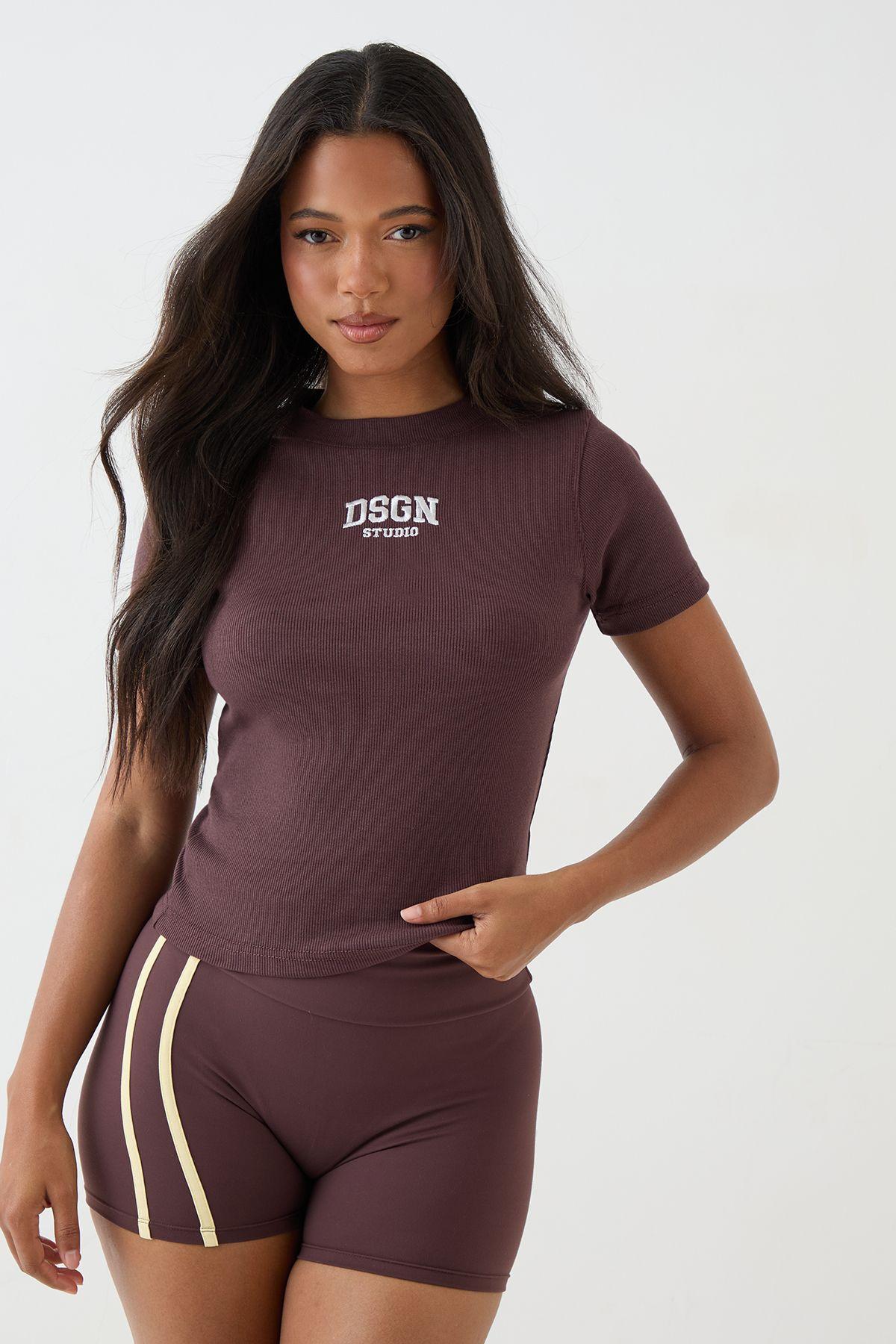 DSGN Studio Collegiate Embroidered Rib Baby T-shirt by DSGN STUDIO