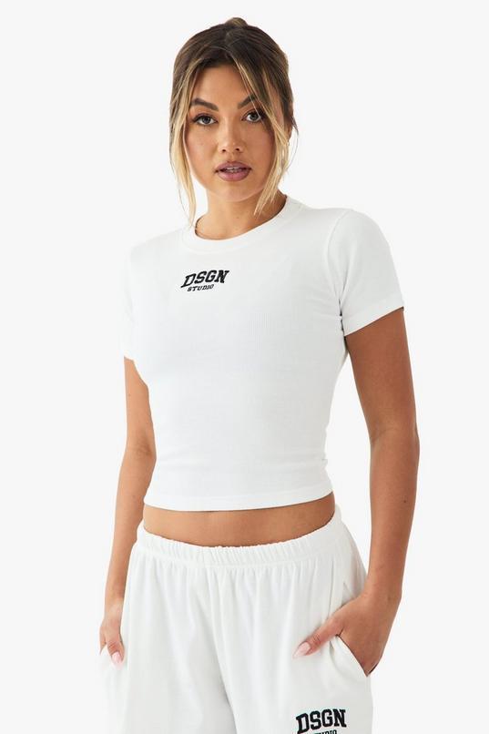 DSGN Studio Collegiate Embroidered Rib Baby t-shirt by DSGN STUDIO