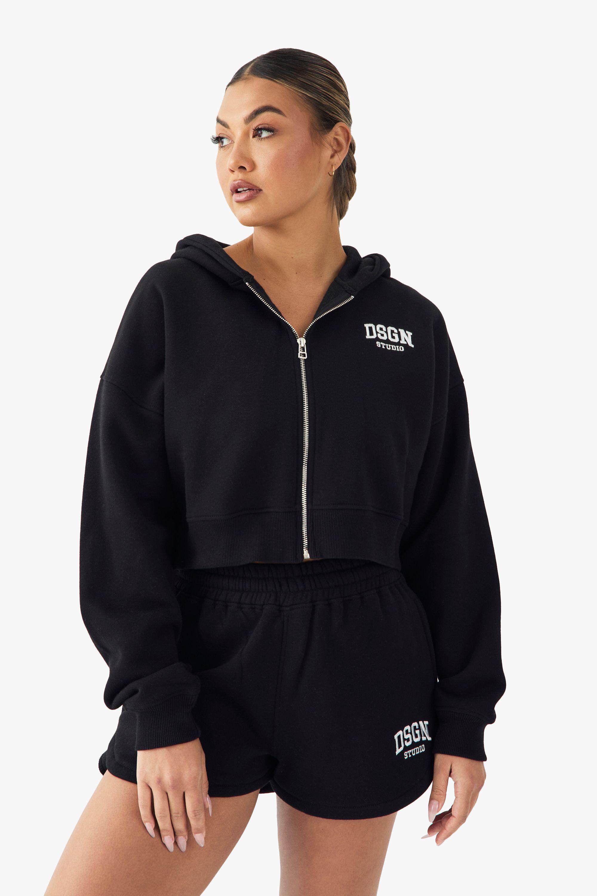 DSGN Studio Collegiate Embroidered Sweat Short by DSGN STUDIO