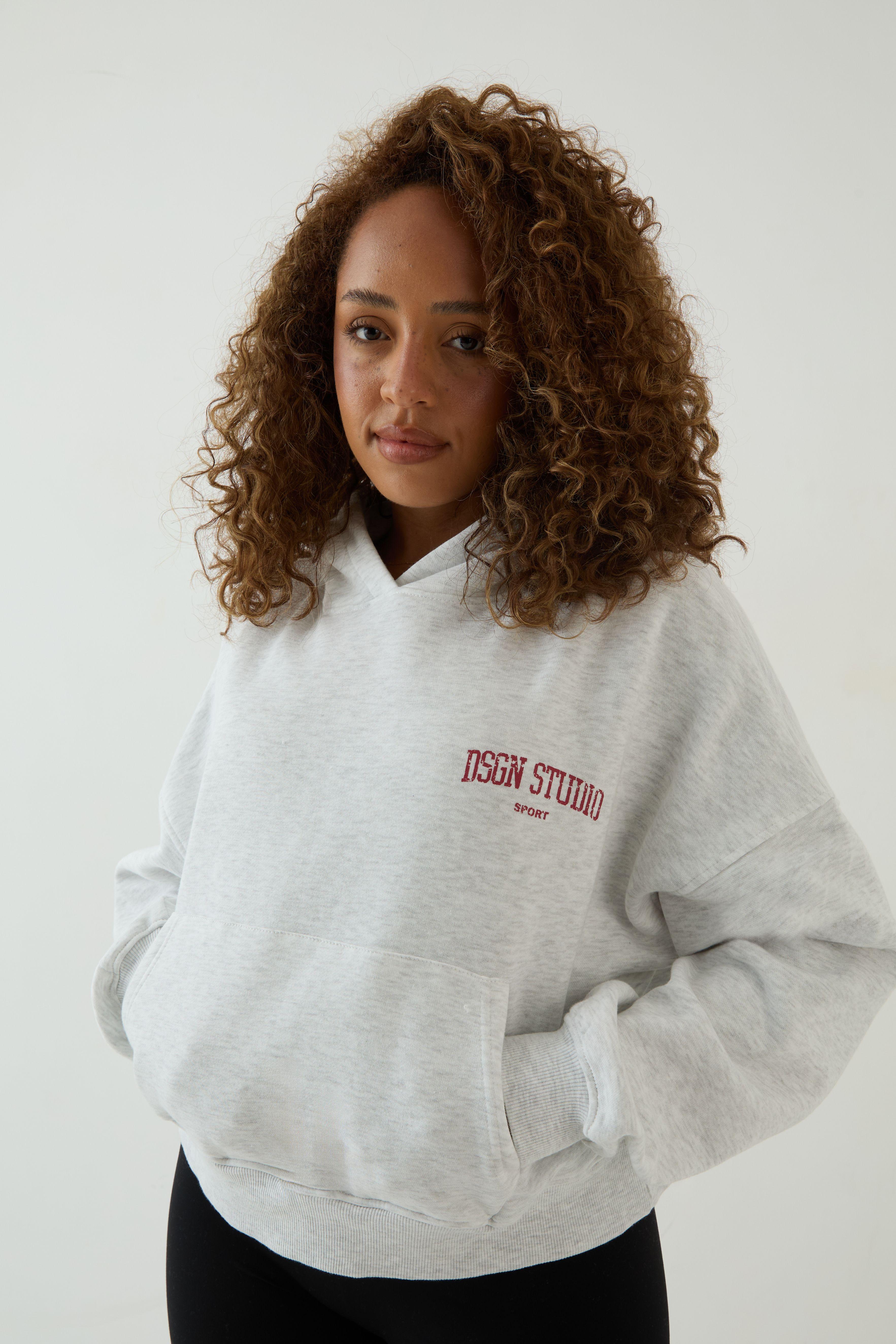DSGN Studio Collegiate Printed Boxy Hoodie by DSGN STUDIO