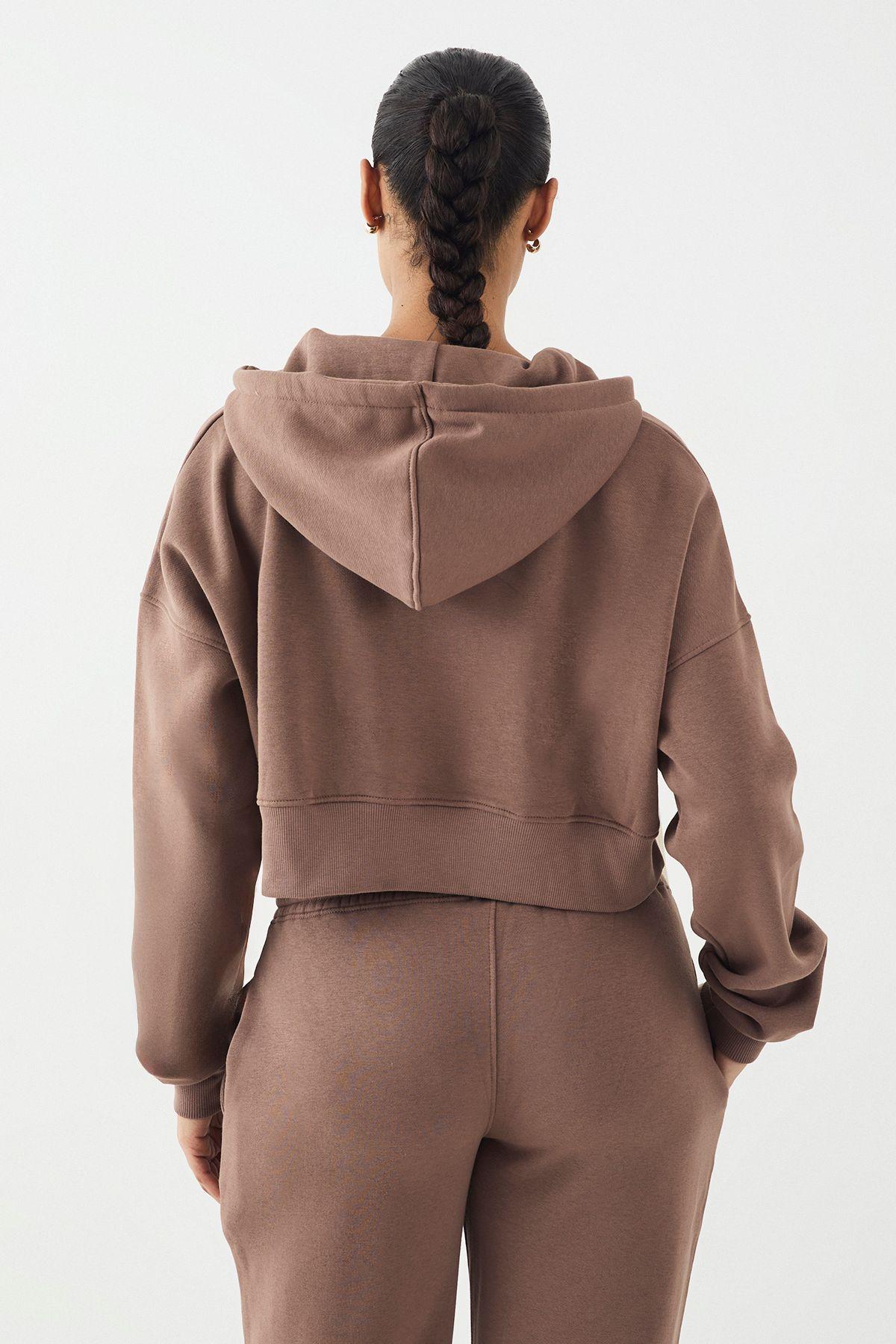 DSGN Studio Contrast Drawcord Boxy Crop Hoodie by DSGN STUDIO