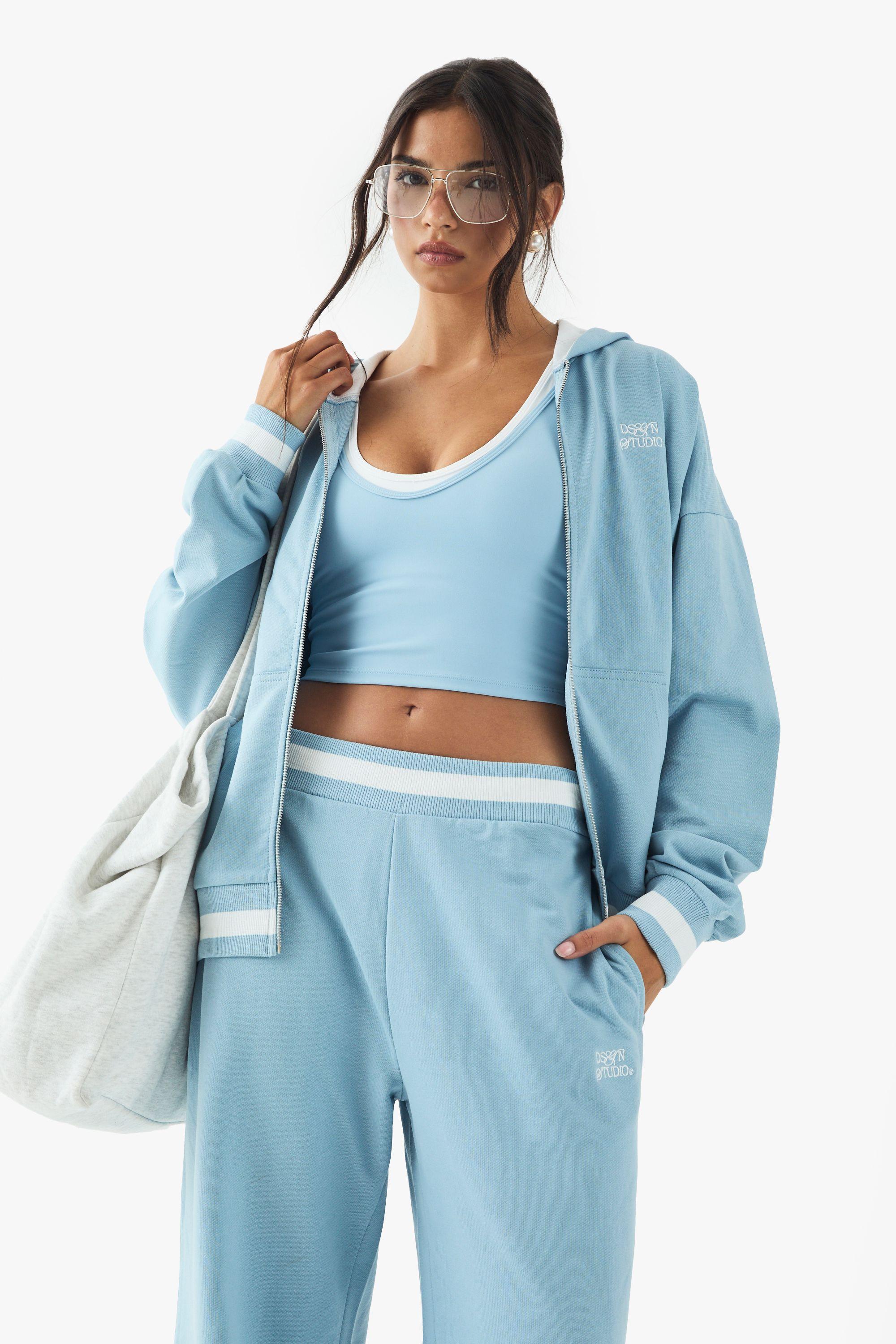 DSGN Studio Contrast Hoodie Zip Through Hoodie by DSGN STUDIO