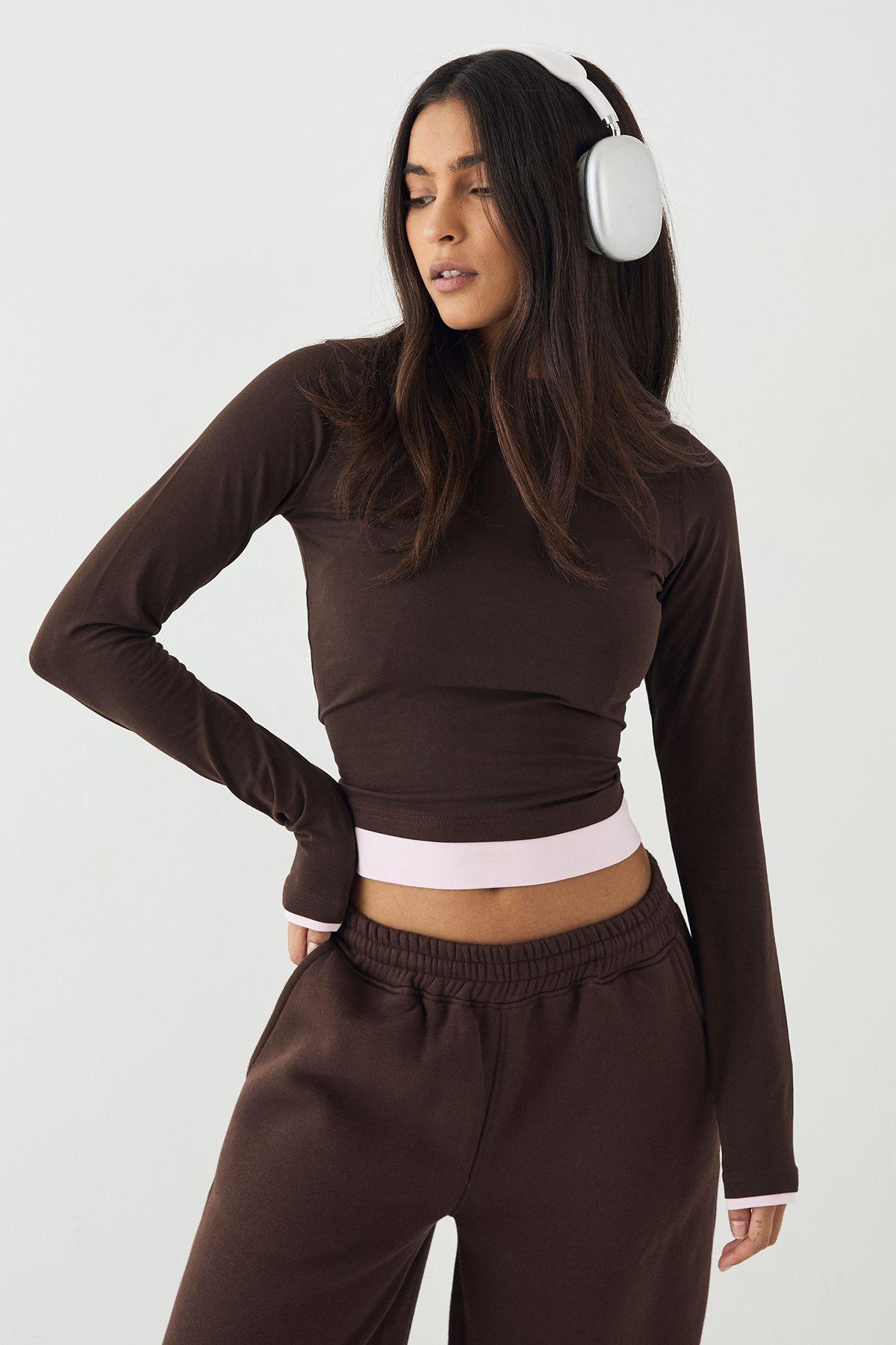 DSGN Studio Contrast Long  Sleeve Top by DSGN STUDIO