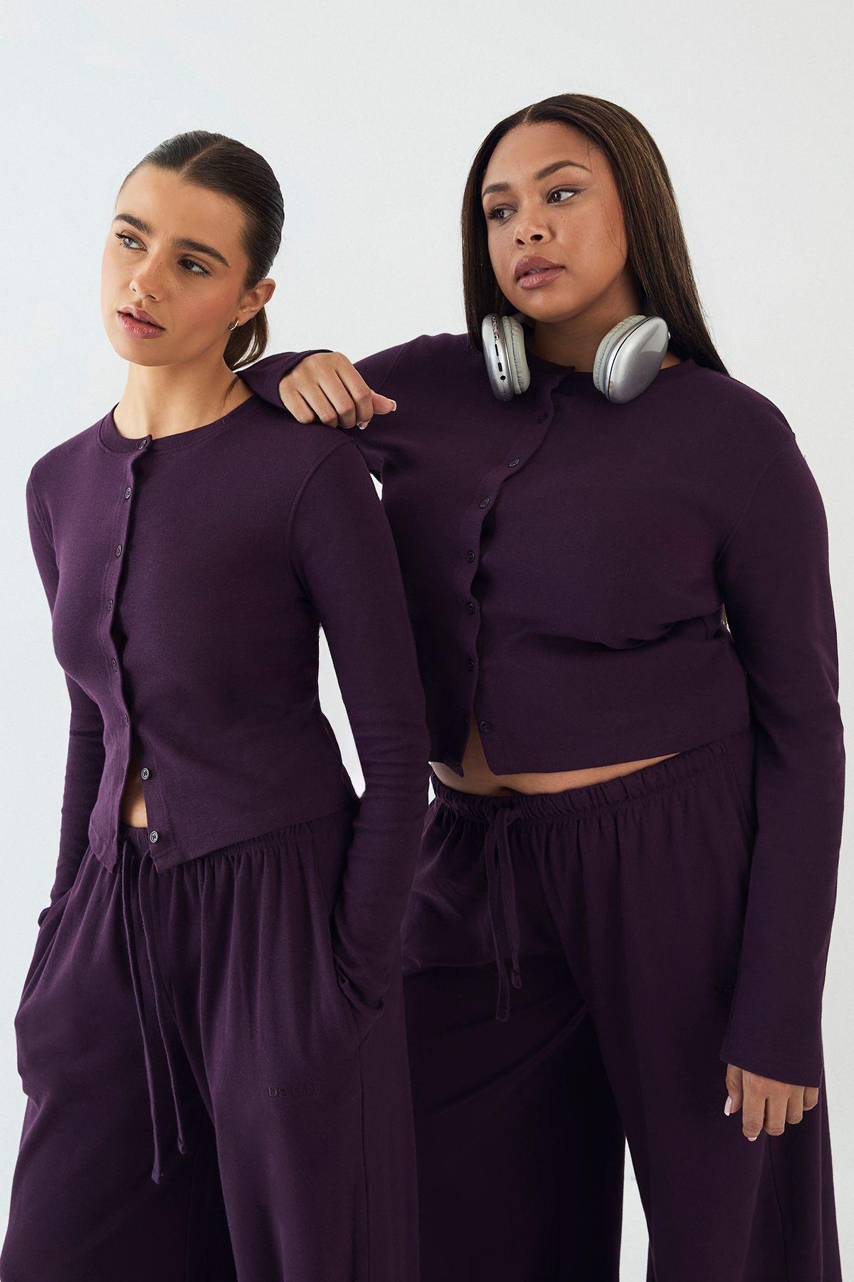 DSGN Studio Crew Neck Button Through Long Sleeve Top by DSGN STUDIO