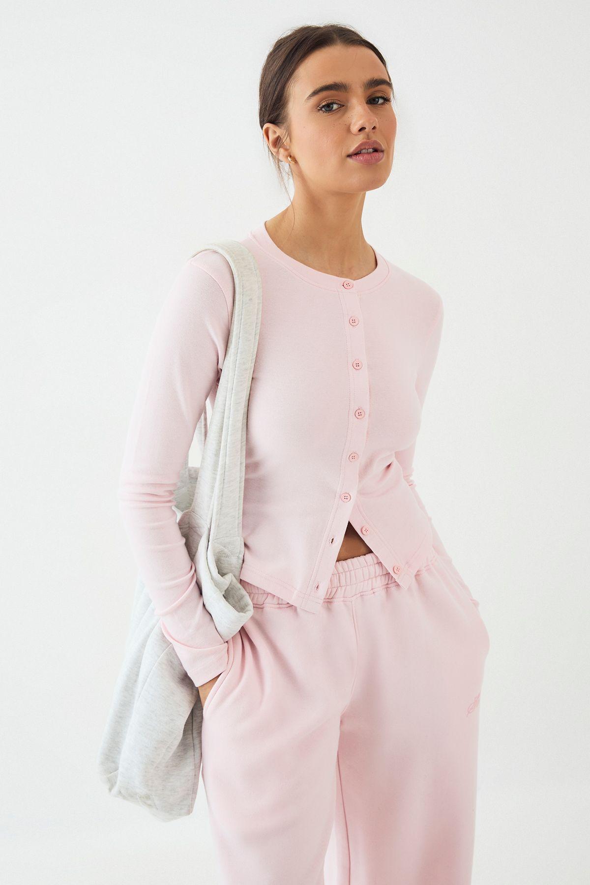 DSGN Studio Crew Neck Button Through Long Sleeve Top by DSGN STUDIO
