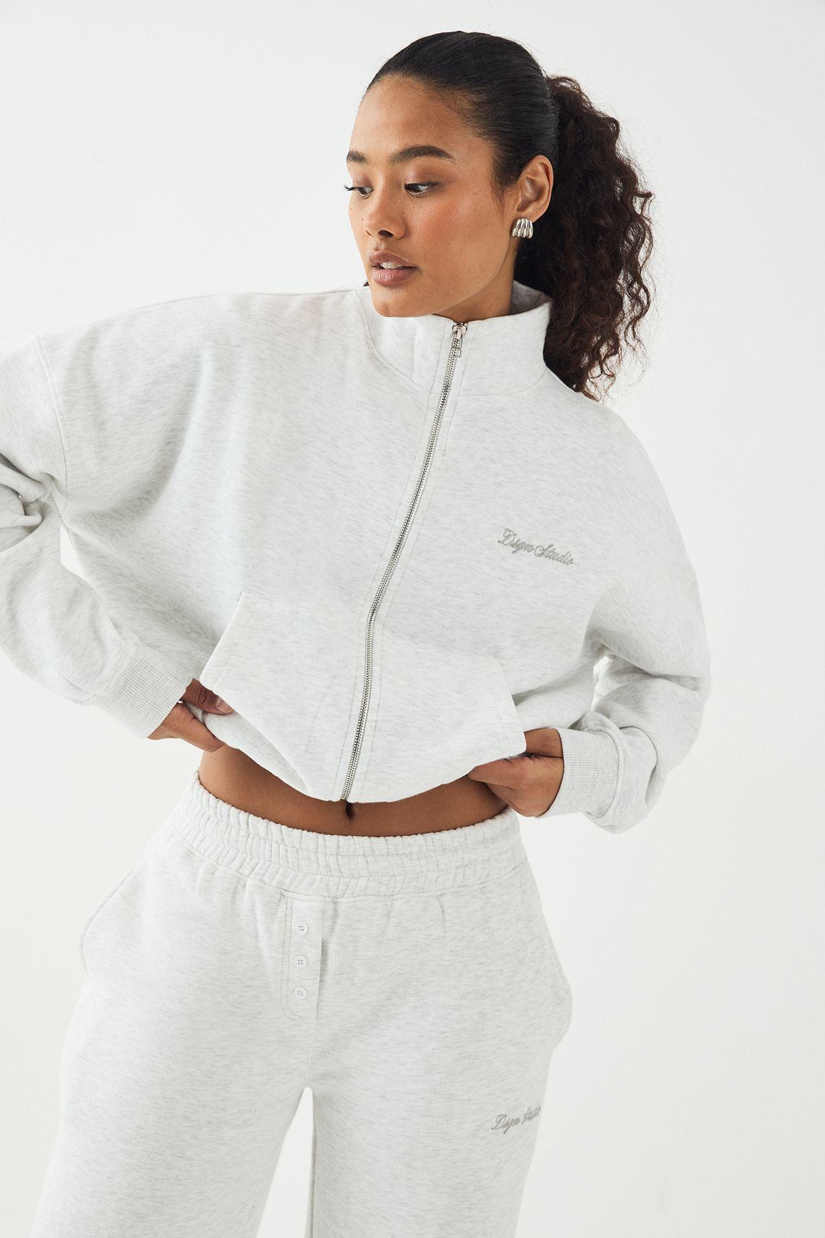 DSGN Studio Embroidery Zip Through Funnel Neck Bomber by DSGN STUDIO