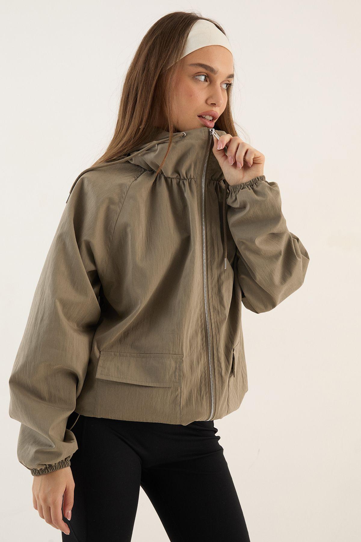 DSGN Studio Funnel Neck Hooded Windbreaker by DSGN STUDIO