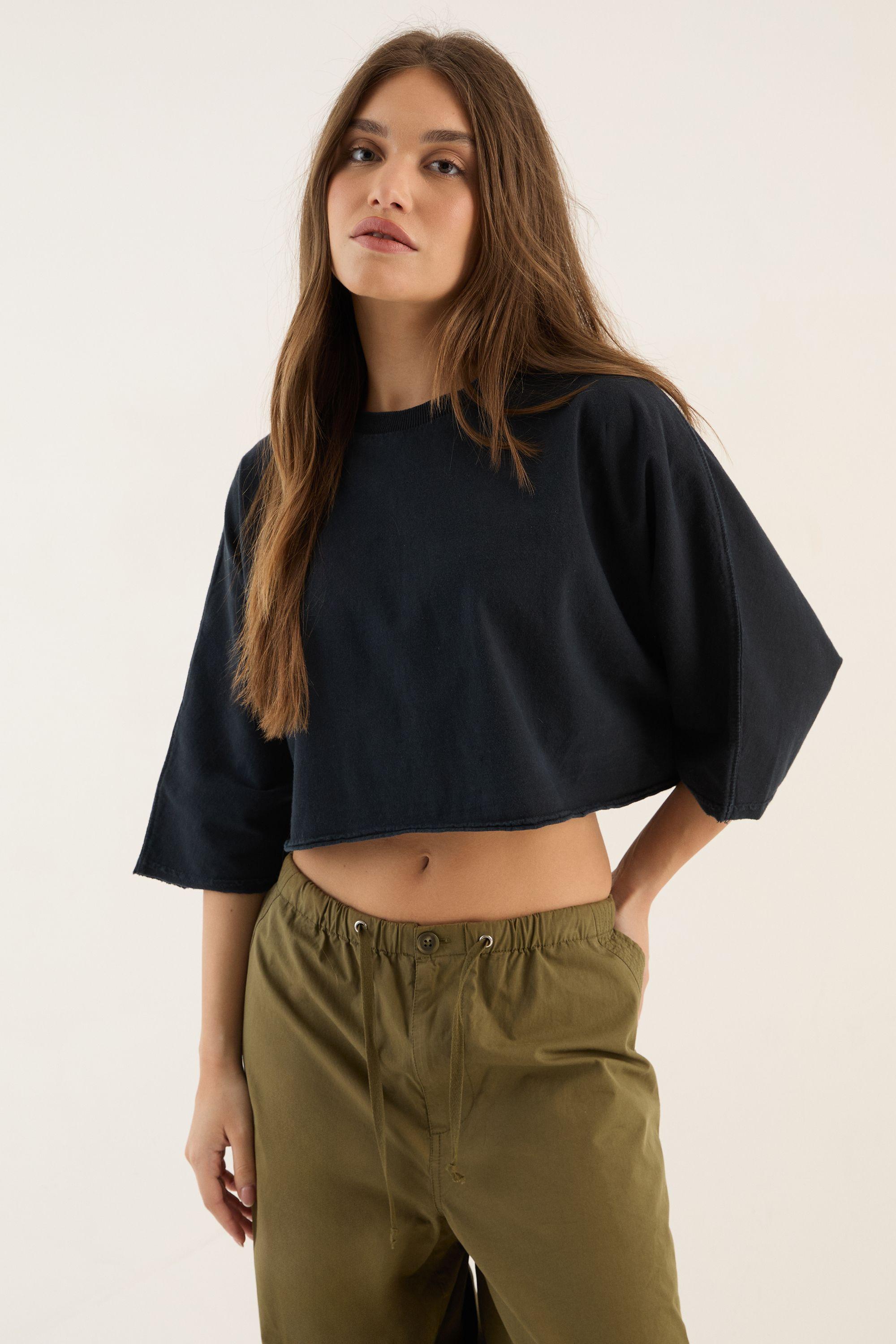 DSGN Studio Heavyweight Washed Oversized Short Sleeve Crop T-Shirt by DSGN STUDIO
