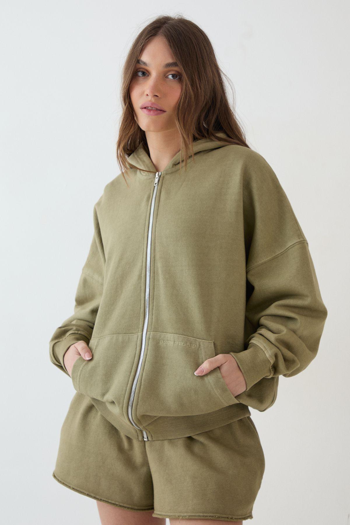 DSGN Studio Heavyweight Washed Oversized Zip Through Hoodie by DSGN STUDIO