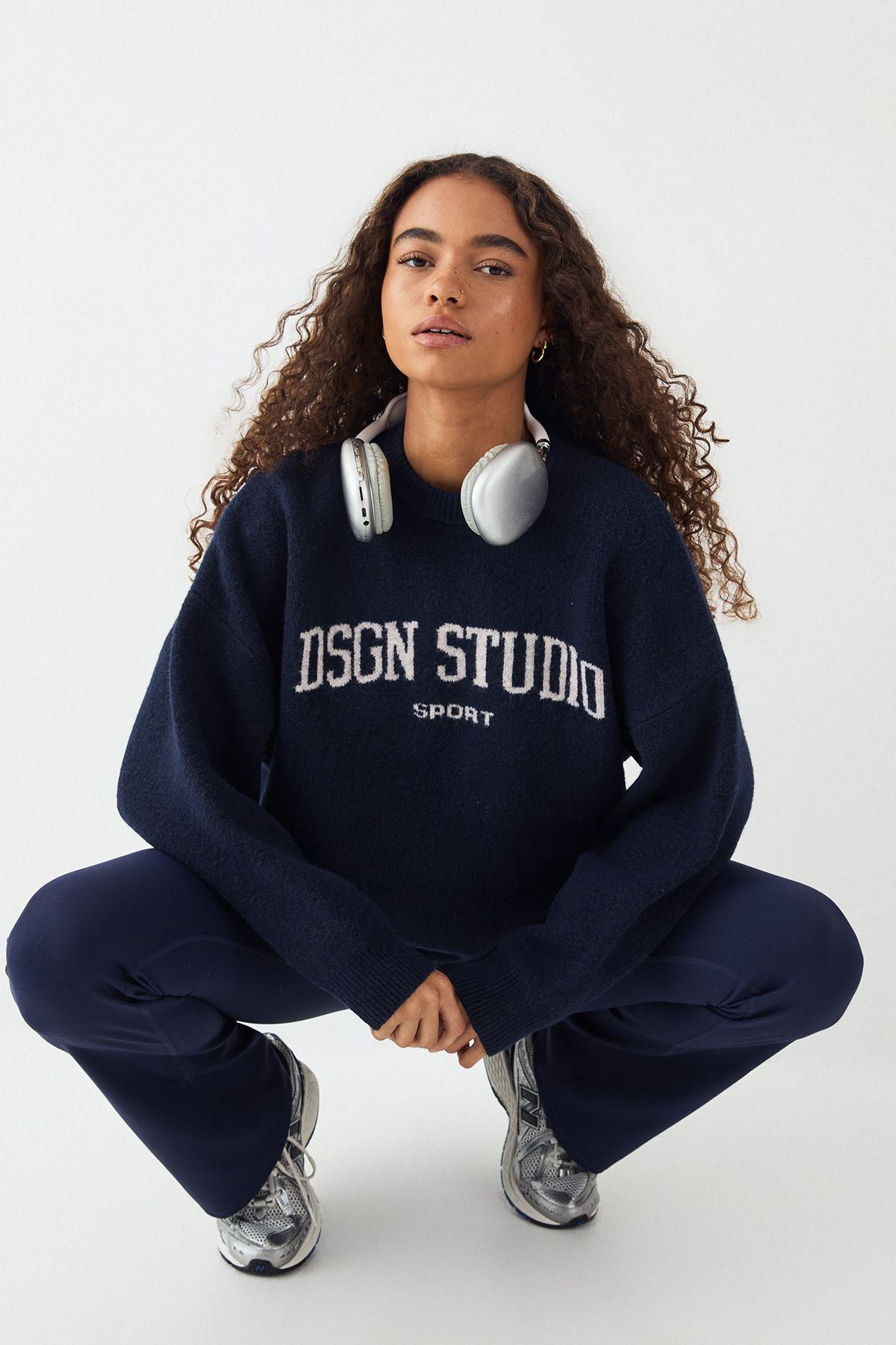 DSGN Studio Knitted Oversized Crew Neck Jumper by DSGN STUDIO