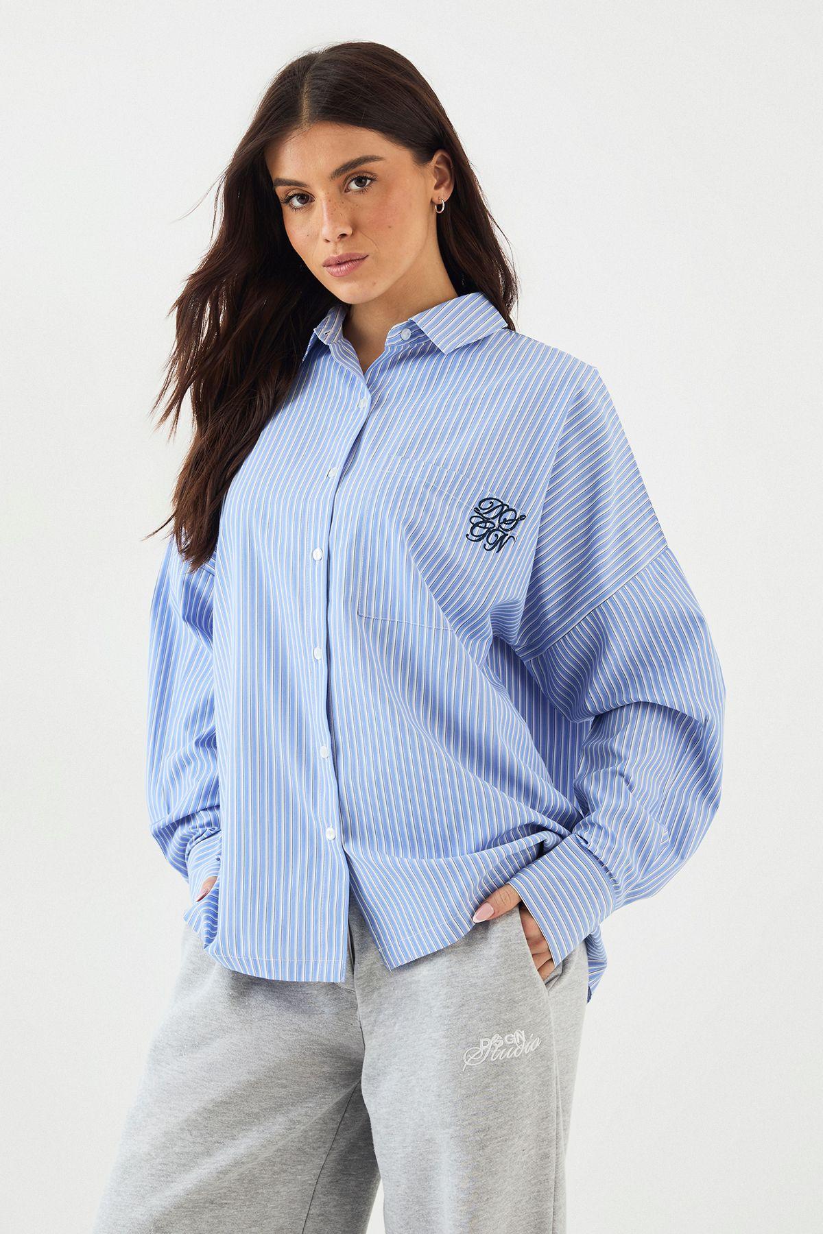 DSGN Studio Oversized Cotton Poplin Stripe Shirt by DSGN STUDIO