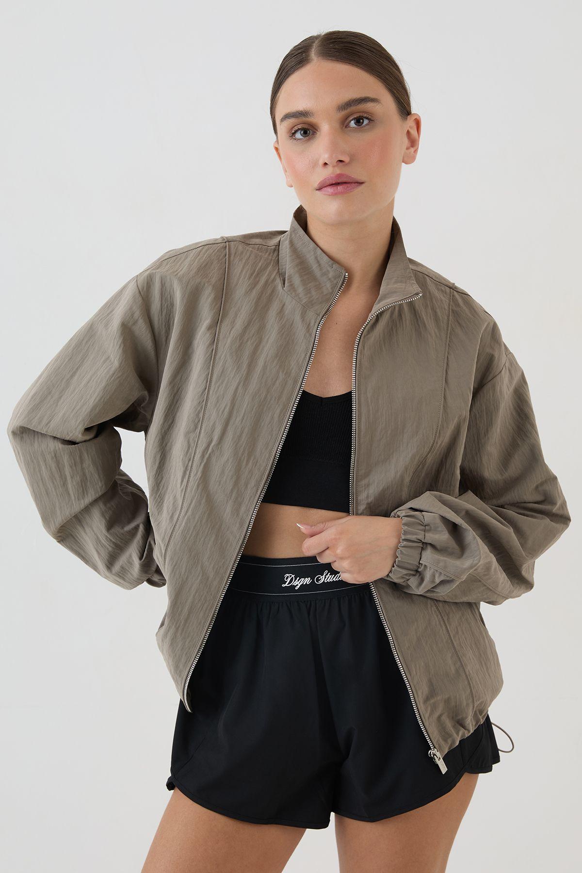 DSGN Studio Peached Funnel Neck Jacket by DSGN STUDIO