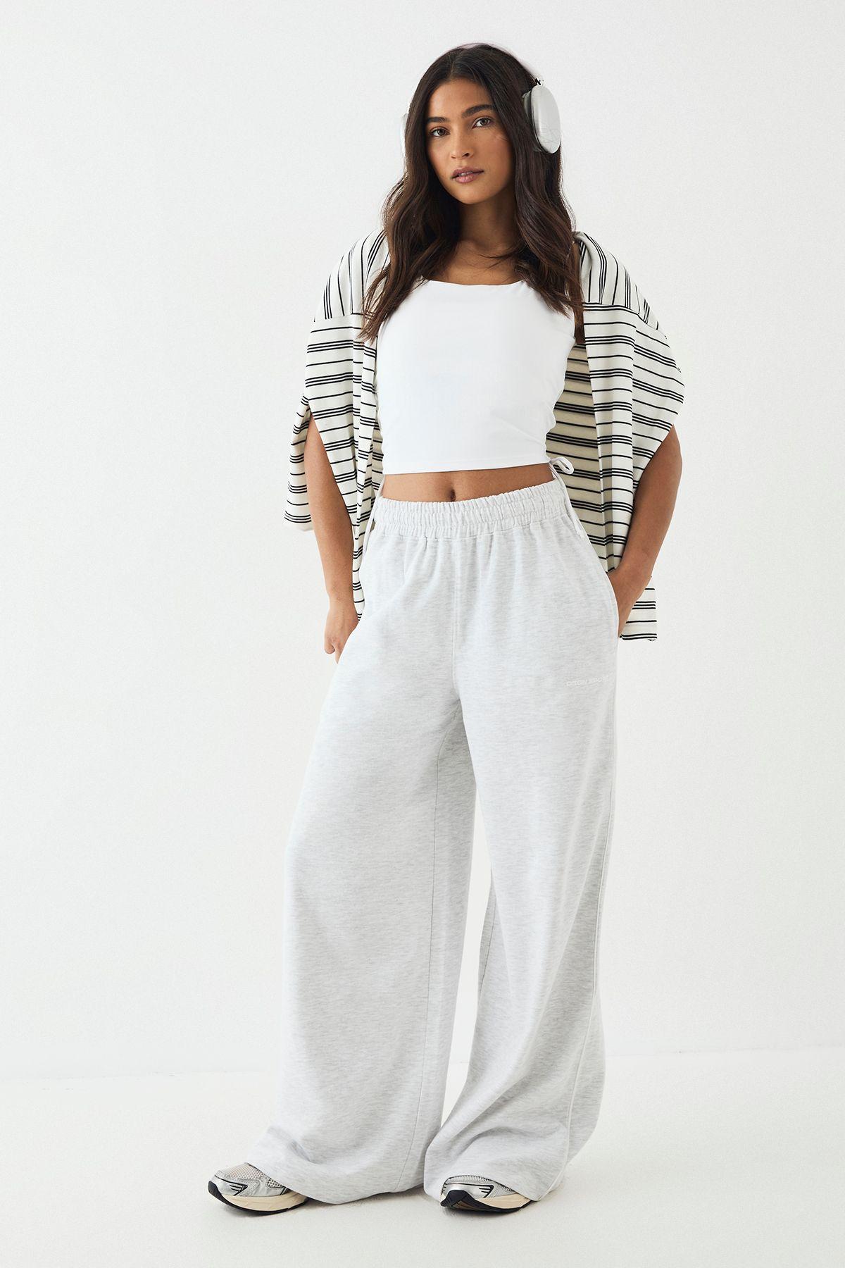 DSGN Studio Piping Detail Mid Rise Wide Leg Jogger by DSGN STUDIO