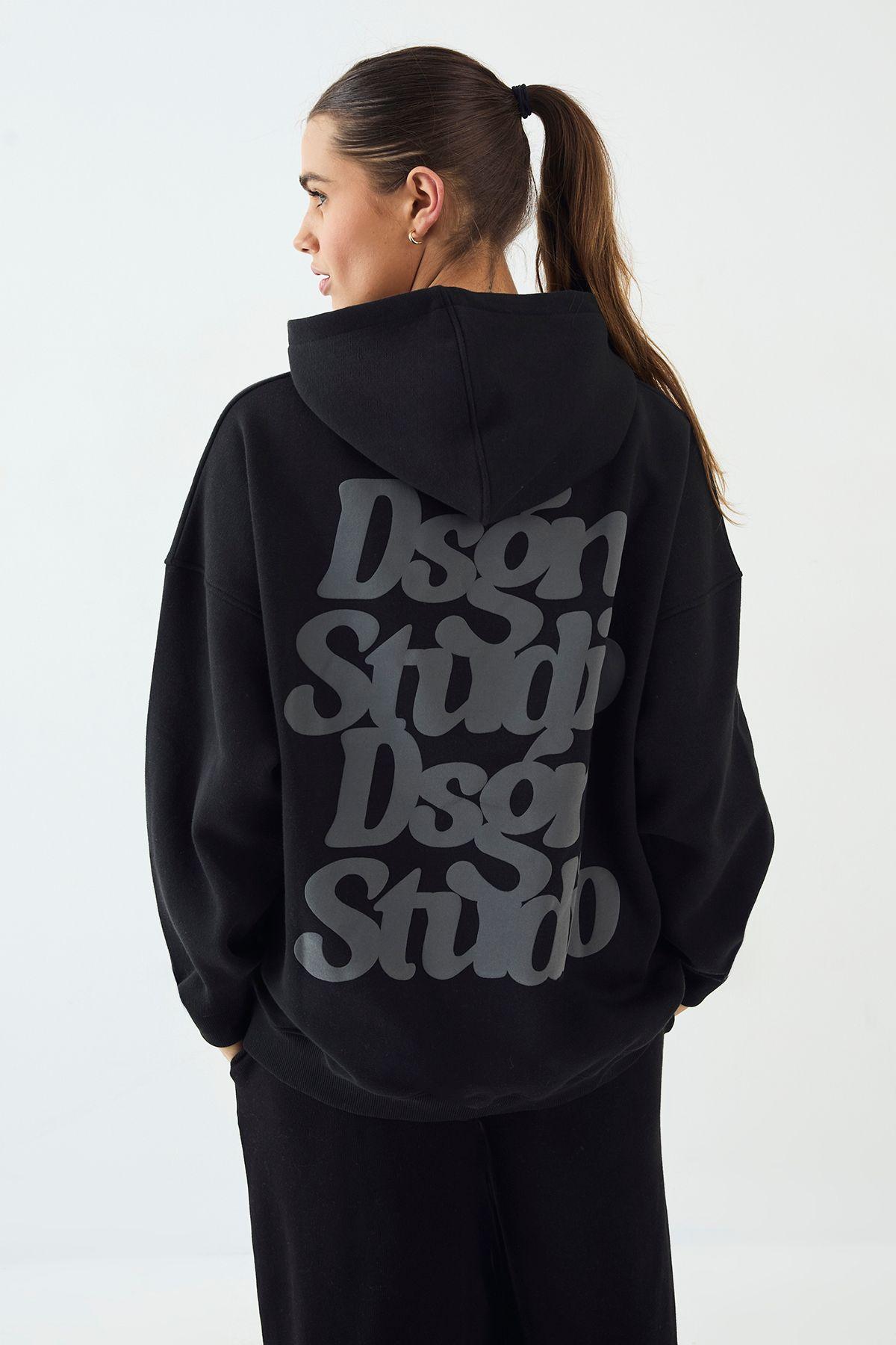 DSGN Studio Puff Print Slogan Oversized Hoodie by DSGN STUDIO