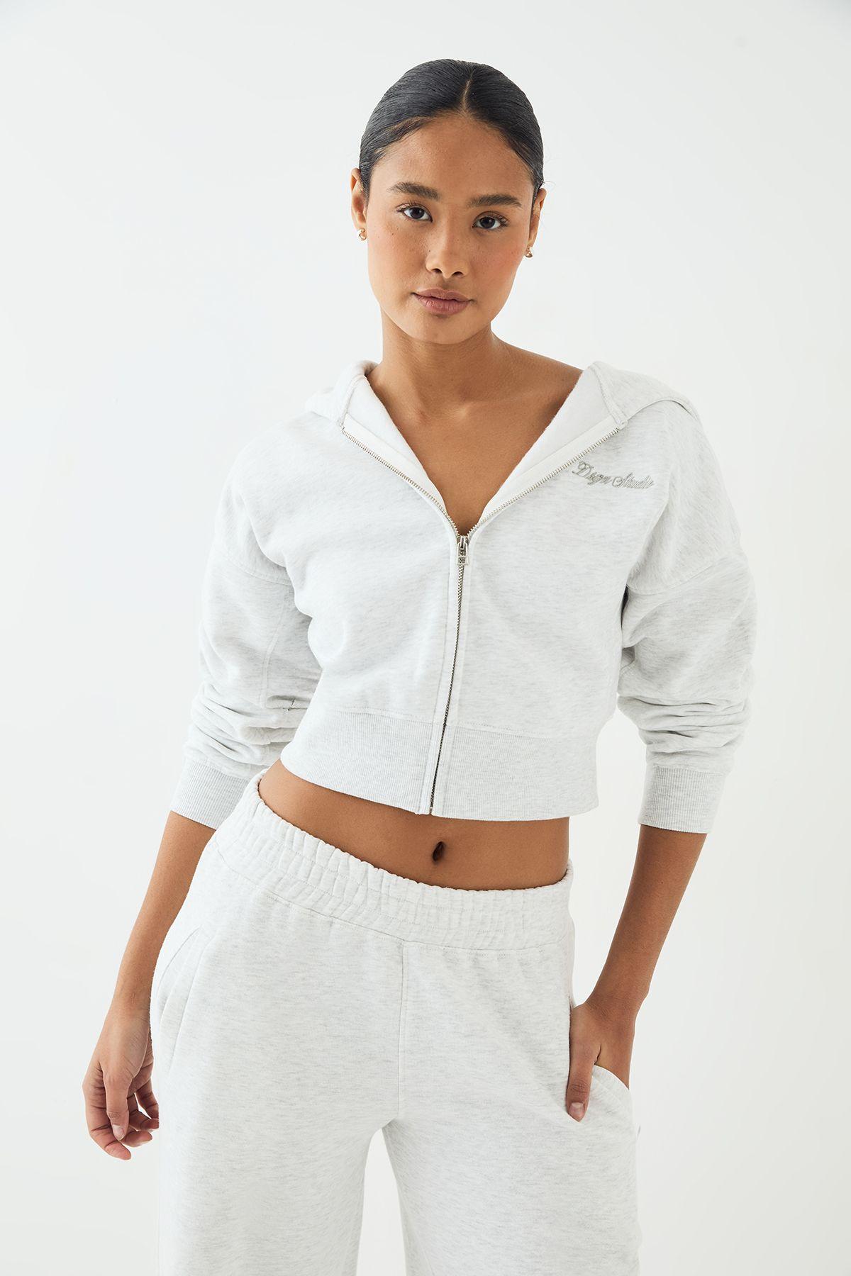 DSGN Studio Script Embroidered Zip Through Hoodie by DSGN STUDIO