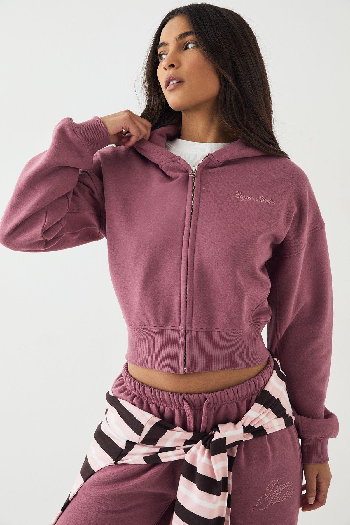 DSGN Studio Script Embroidered Zip Through Hoodie by DSGN STUDIO