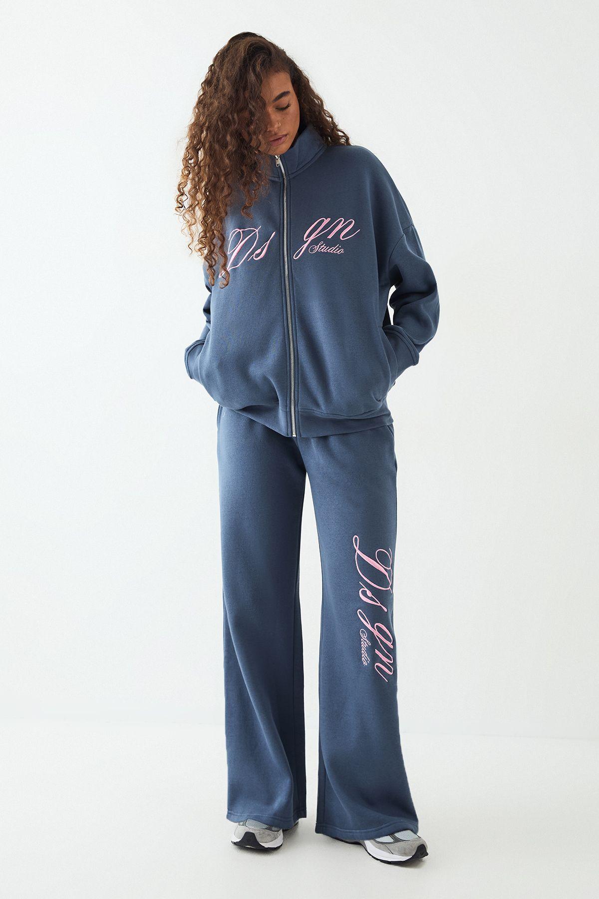 DSGN Studio Script Funnel Neck Straight Leg Tracksuit by DSGN STUDIO