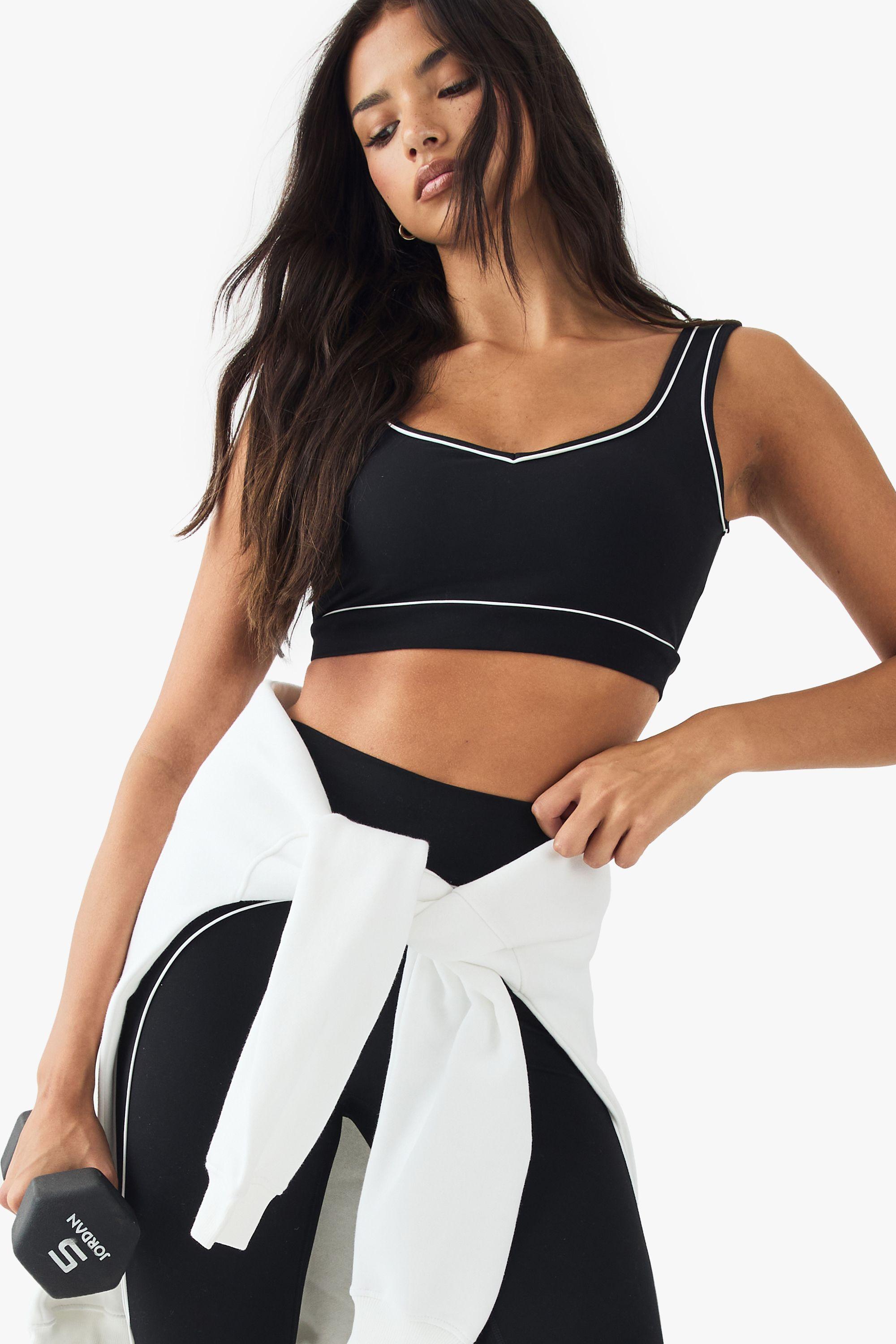 DSGN Studio Sculpt Contrast Piping Sports Bra by DSGN STUDIO