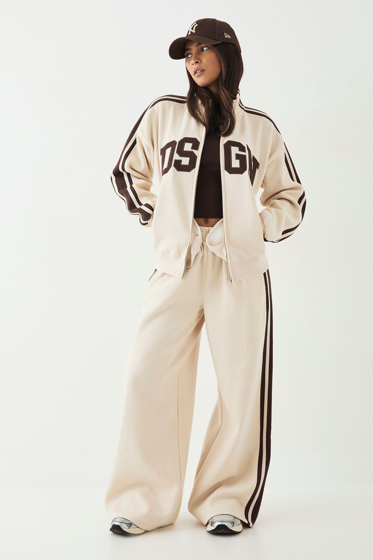 DSGN Studio Side Stripe Funnel Neck Zip Through Bomber Tracksuit by DSGN STUDIO
