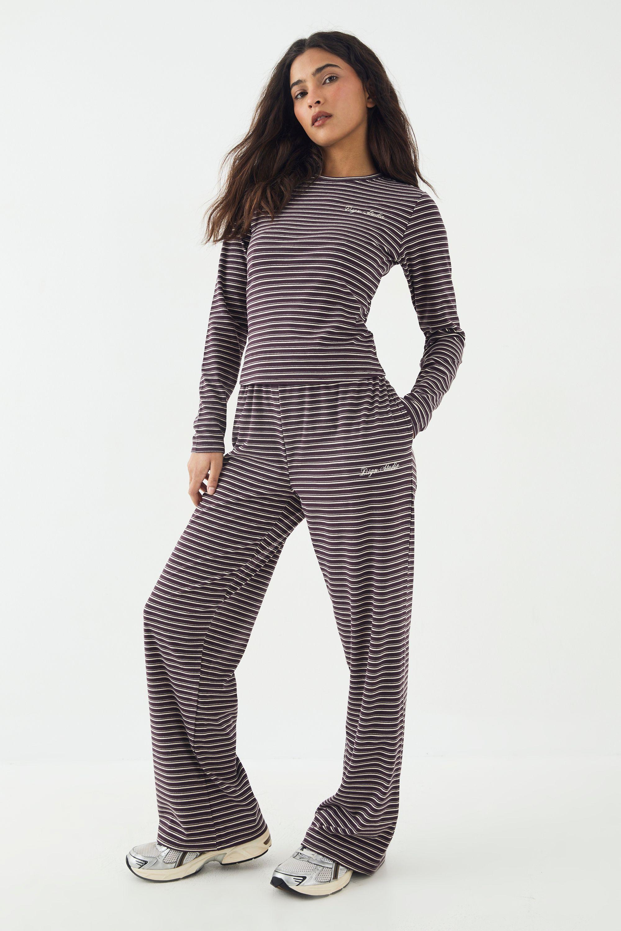 DSGN Studio Soft Stripe Straight Leg Trouser by DSGN STUDIO