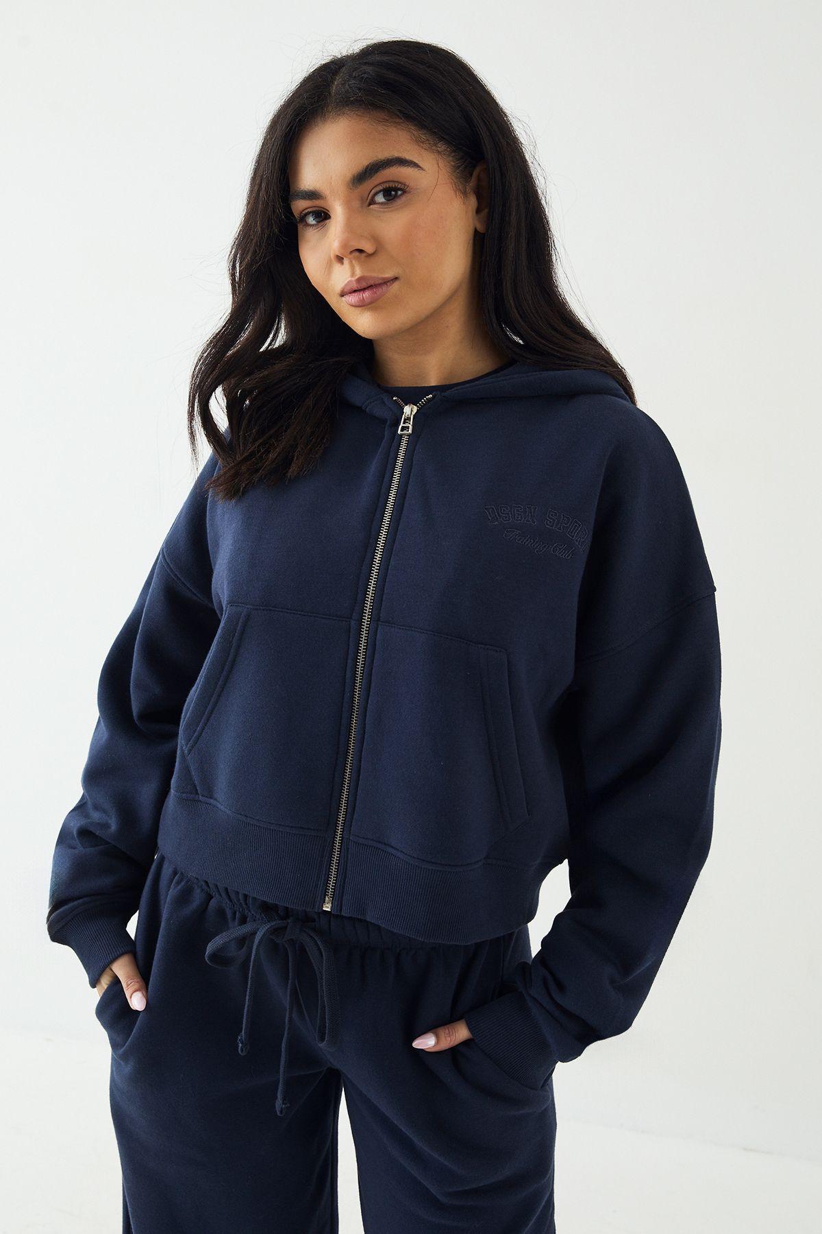 DSGN Studio Sport Training Club Boxy Zip Through Hoodie by DSGN STUDIO DSGN Studio Sport Training Club Boxy Zip Through Hoodie by DSGN STUDIO