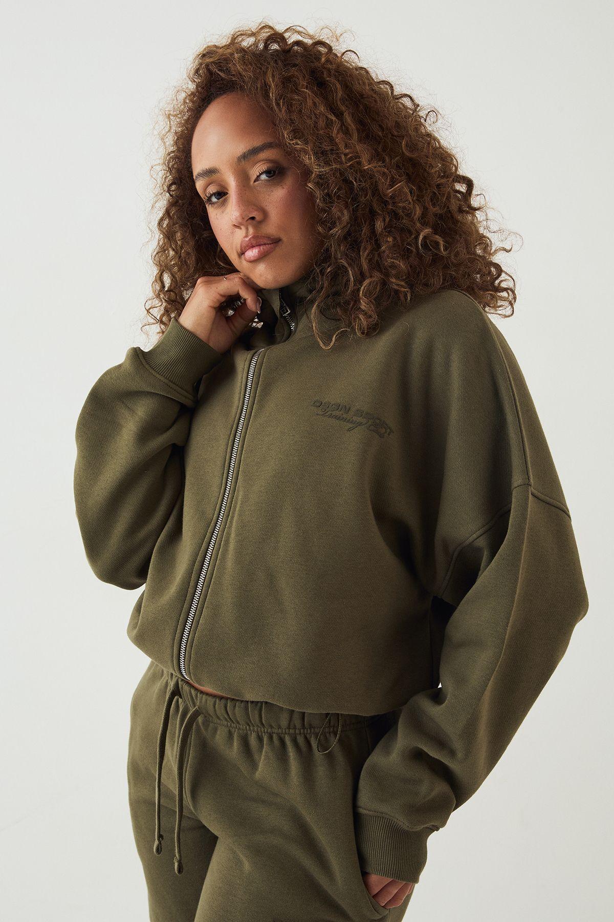 DSGN Studio Sport Training Club Toggle Hem Funnel Neck Hoodie by DSGN STUDIO
