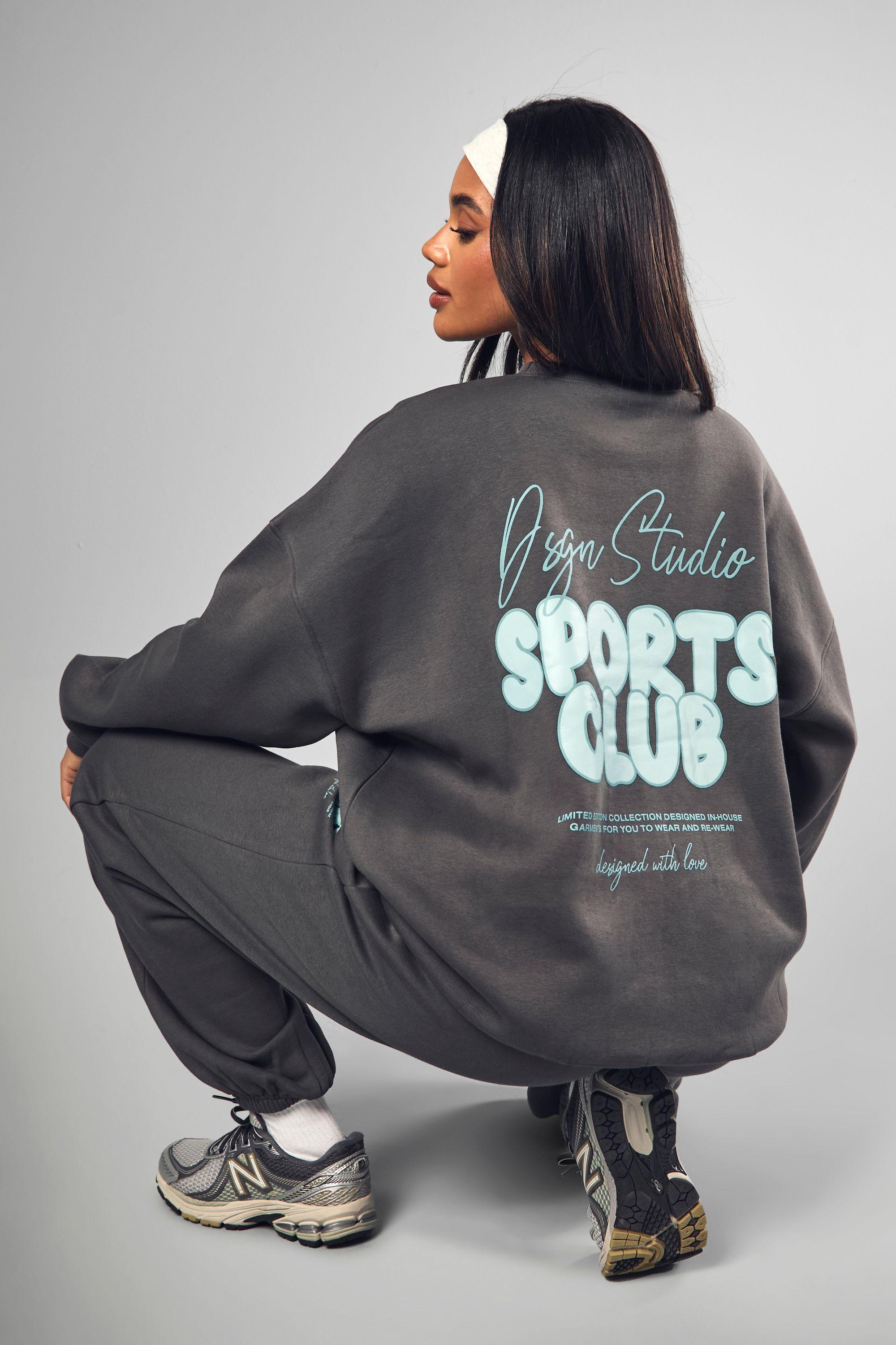 DSGN Studio Sports Bubble Slogan Oversized Sweatshirt by DSGN STUDIO