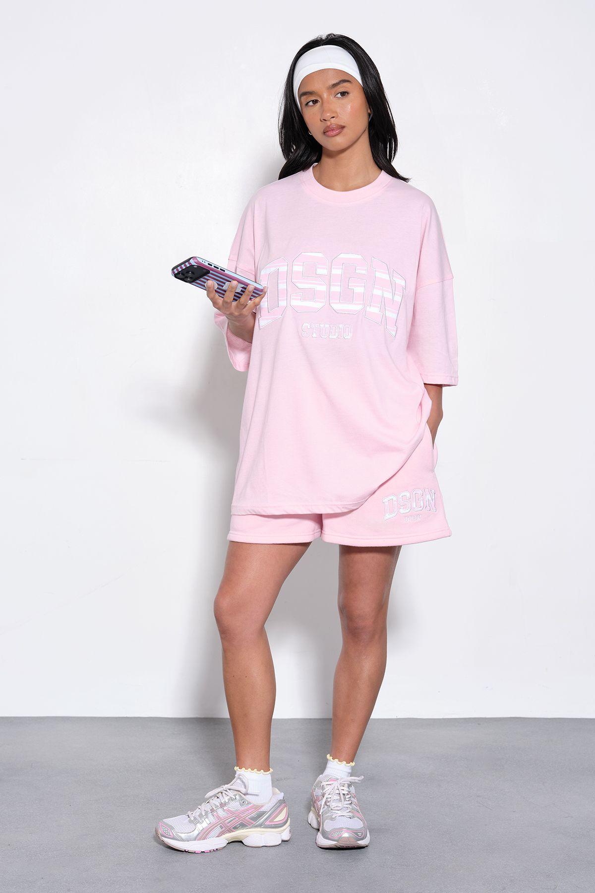DSGN Studio Stripe Applique Oversized T-Shirt by DSGN STUDIO