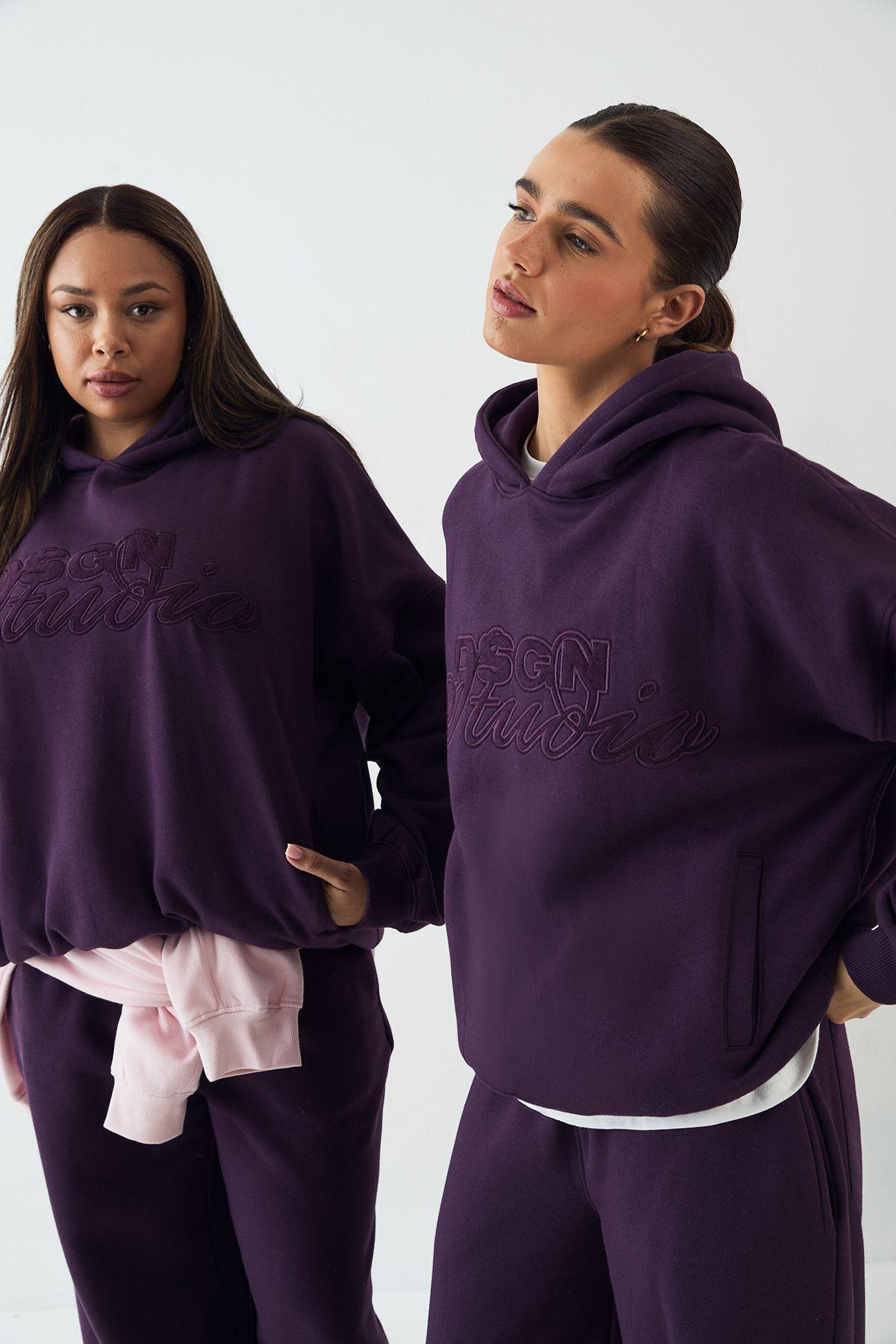 DSGN Studio Towelling Applique Oversized Hoodie by DSGN STUDIO