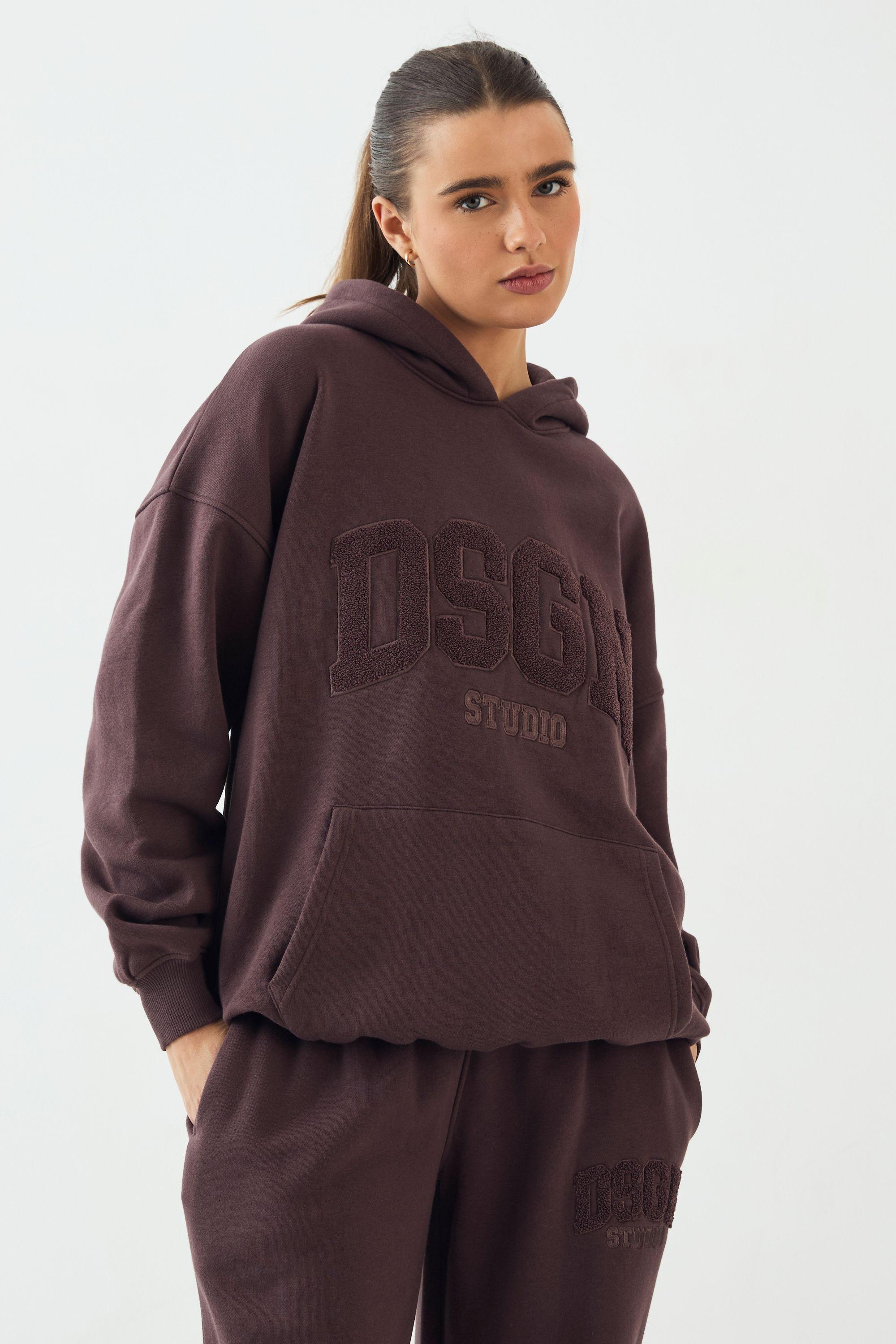DSGN Studio Towelling Applique Oversized Hoodie by DSGN STUDIO