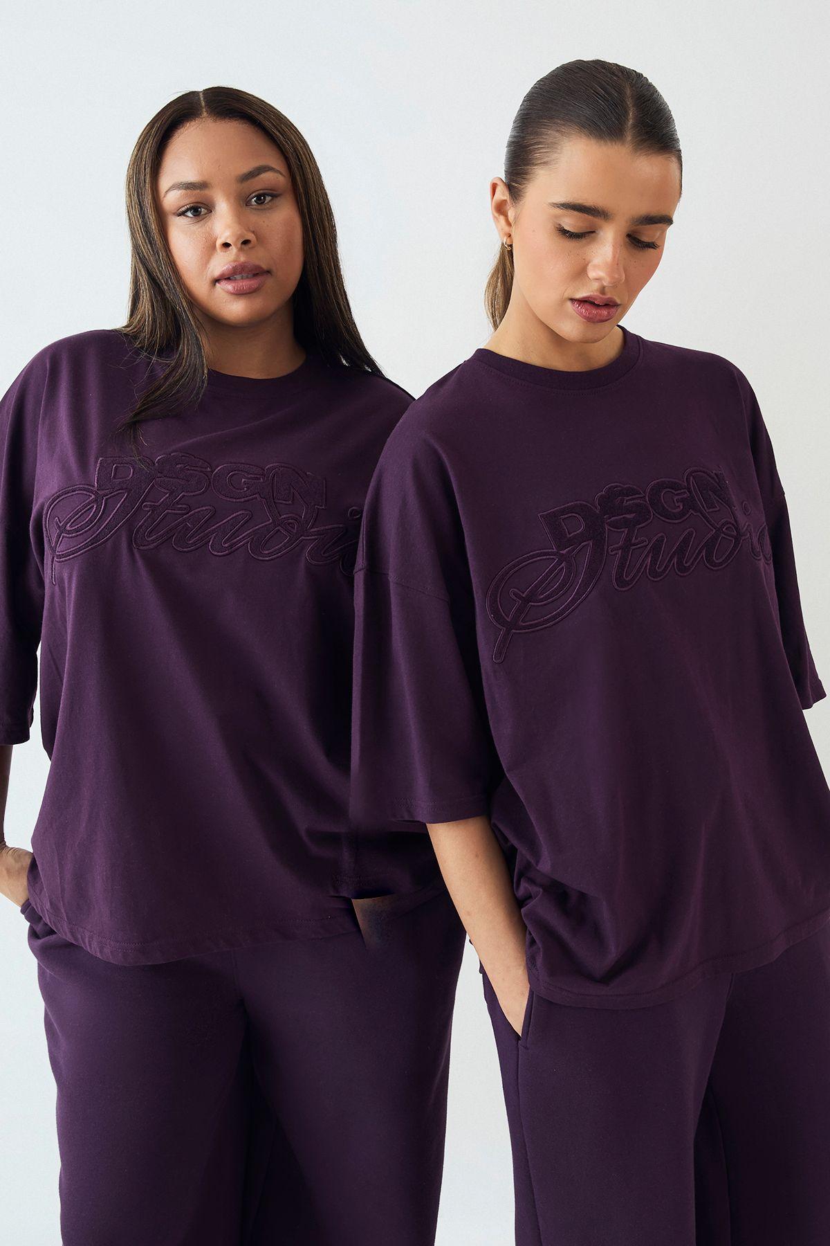 DSGN Studio Towelling Applique Oversized T-Shirt by DSGN STUDIO