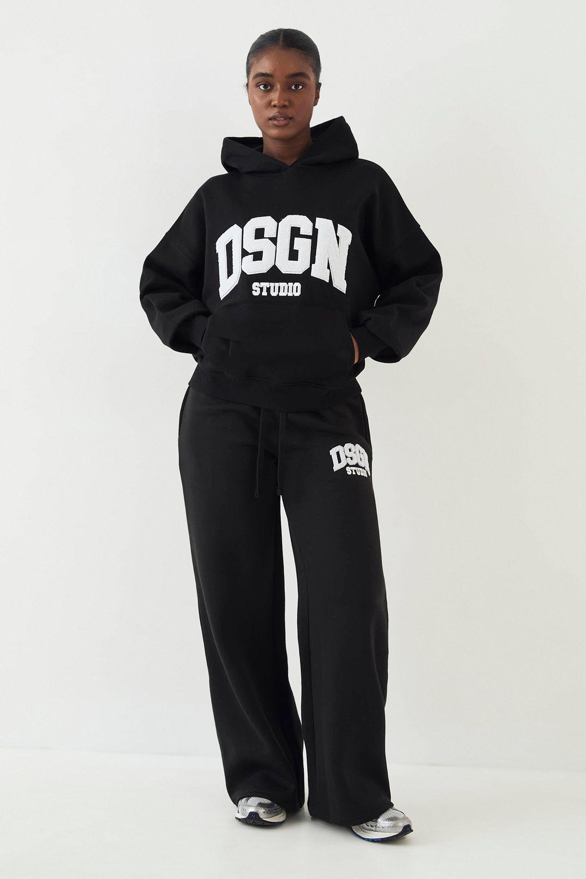 DSGN Studio Towelling Applique Straight Leg Jogger by DSGN STUDIO