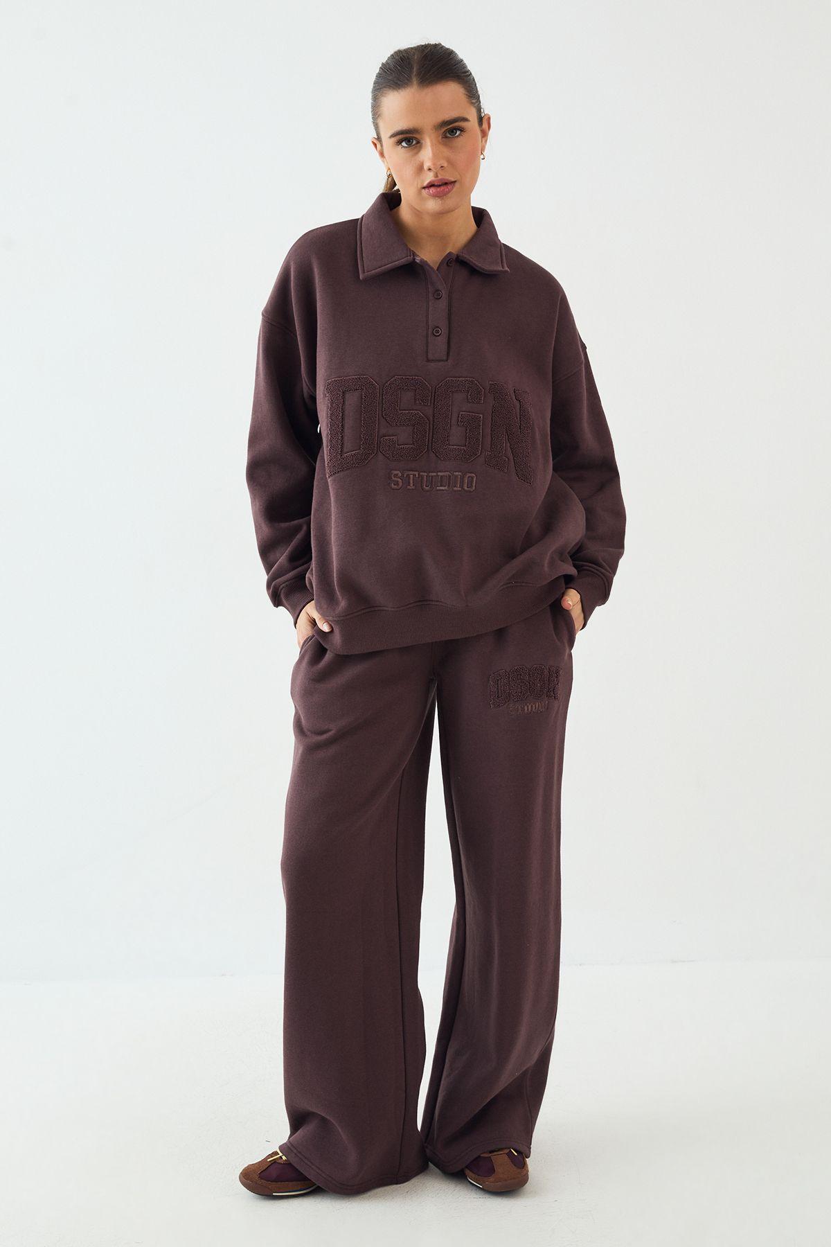 DSGN Studio Towelling Applique Straight Leg Jogger by DSGN STUDIO